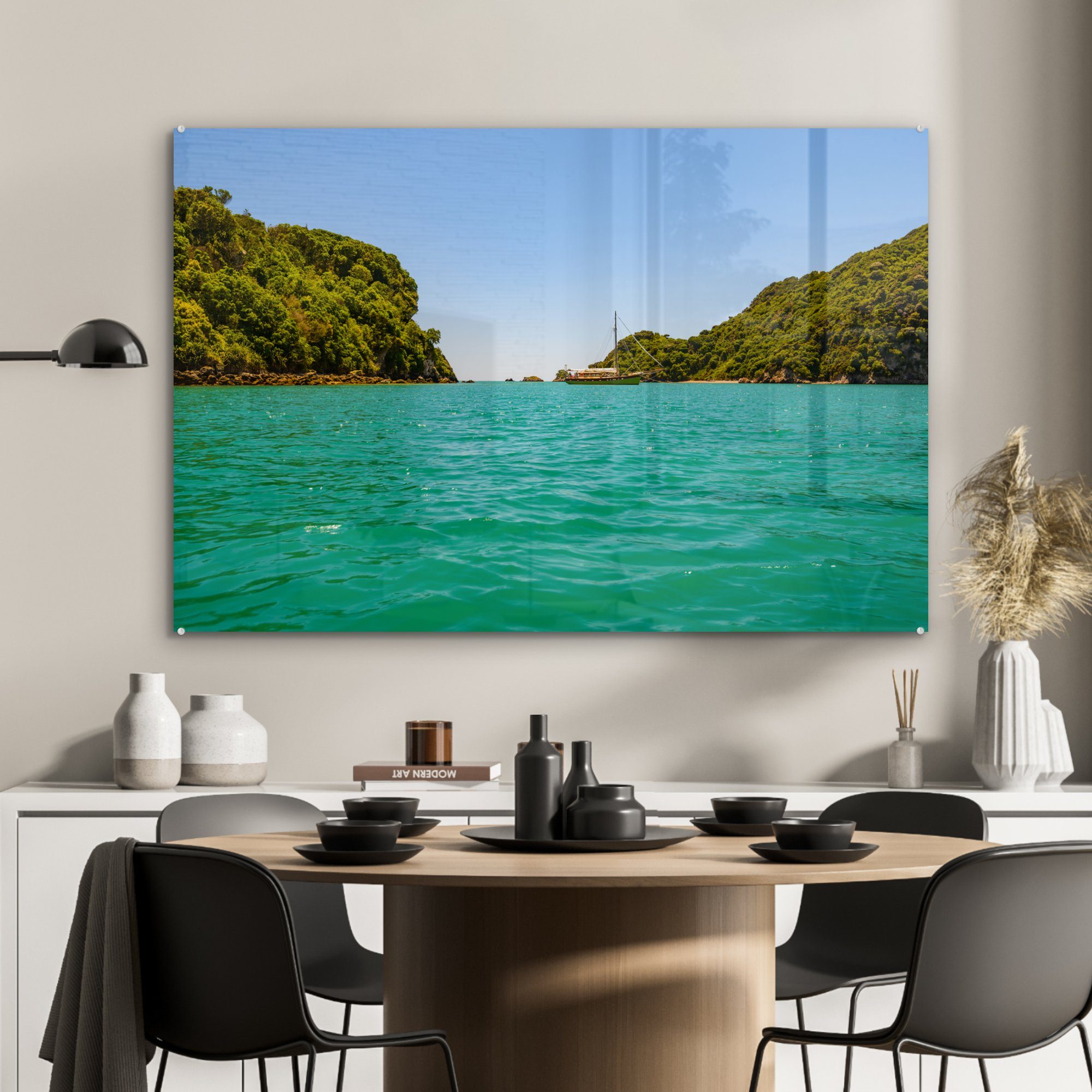 MuchoWow Acrylglasbild Die Gewässer Tasman in & Abel Acrylglasbilder (1 St), Schlafzimmer Wohnzimmer des Neuseeland, Park National