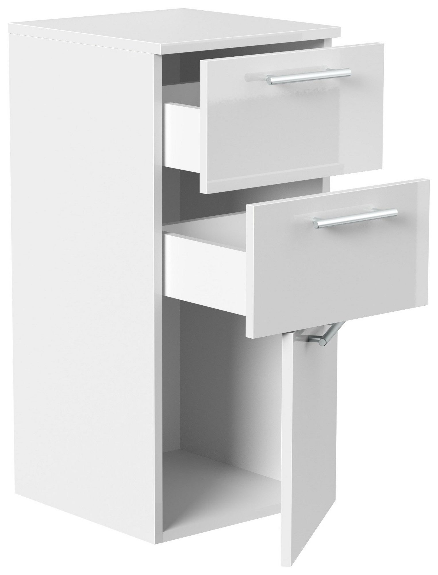 Posseik Hängeschrank Badezimmer Midischrank Weiß Hochglanz 75cm