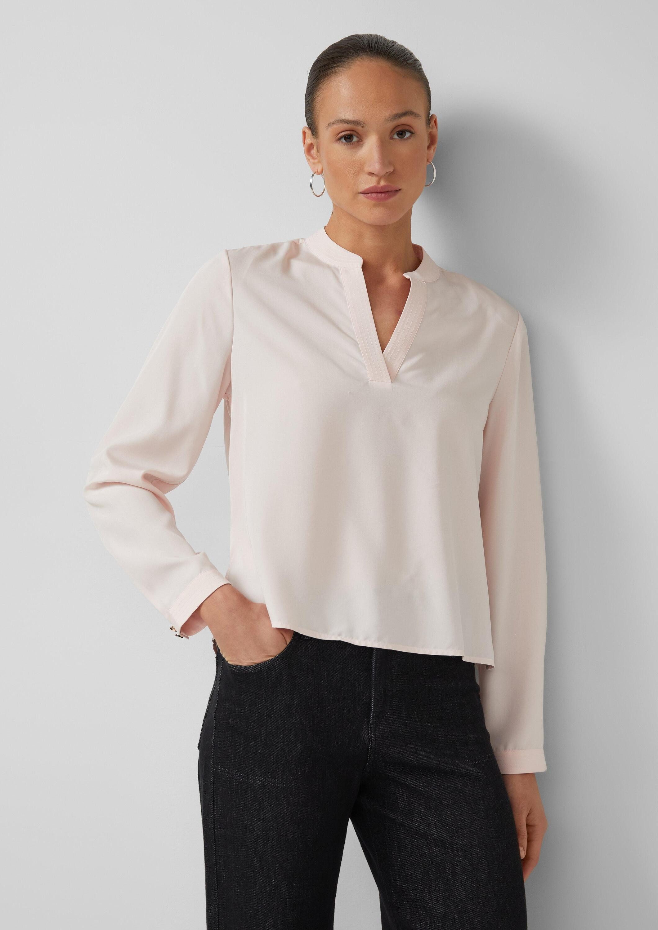 s.Oliver Langarmbluse Bluse Modal-Bluse mit Tunika-Ausschnitt