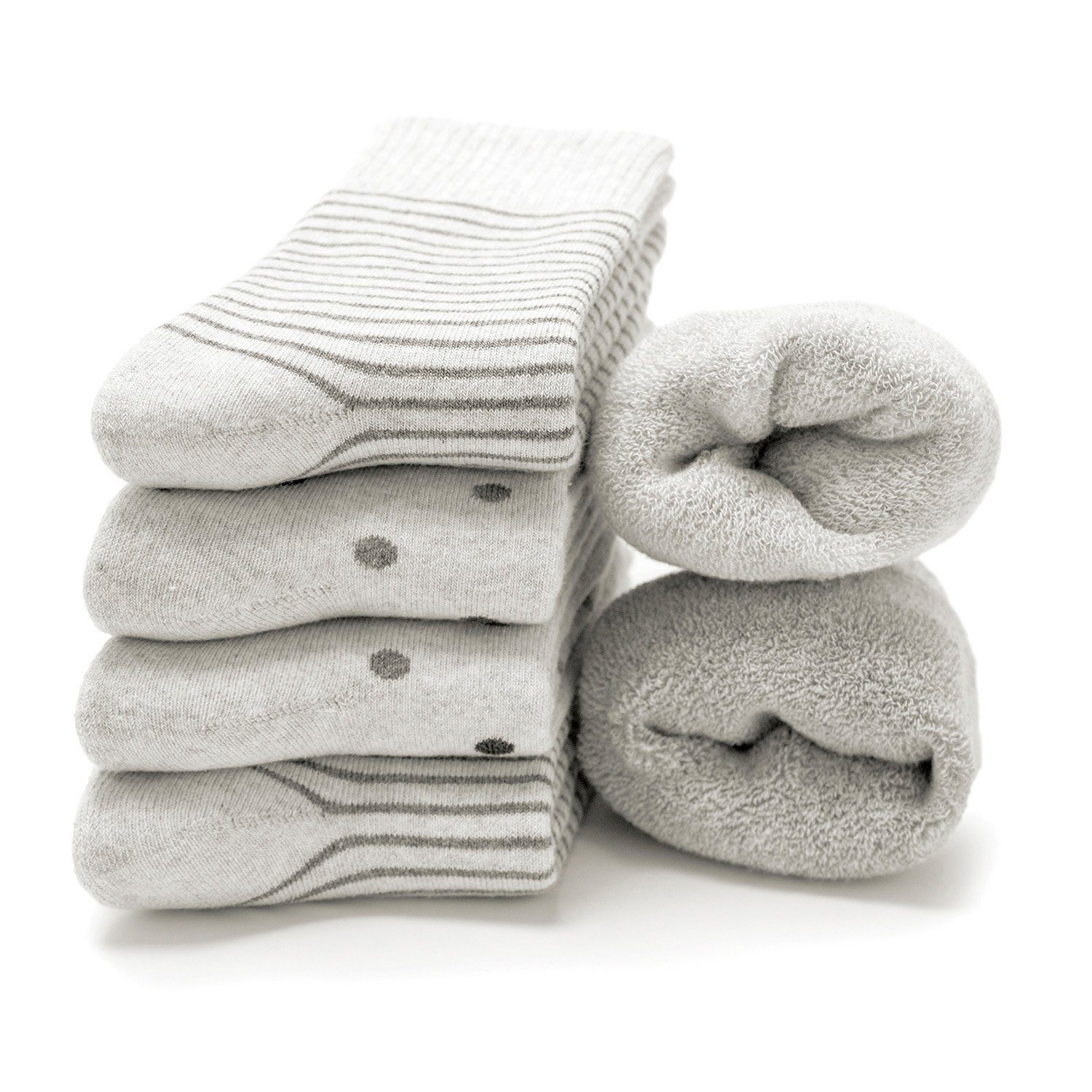 Smilla) Kuschelsocken Warme (Modell: Pack Freizeitsocken OCCULTO GreyDots Damen 6er (6-Paar)