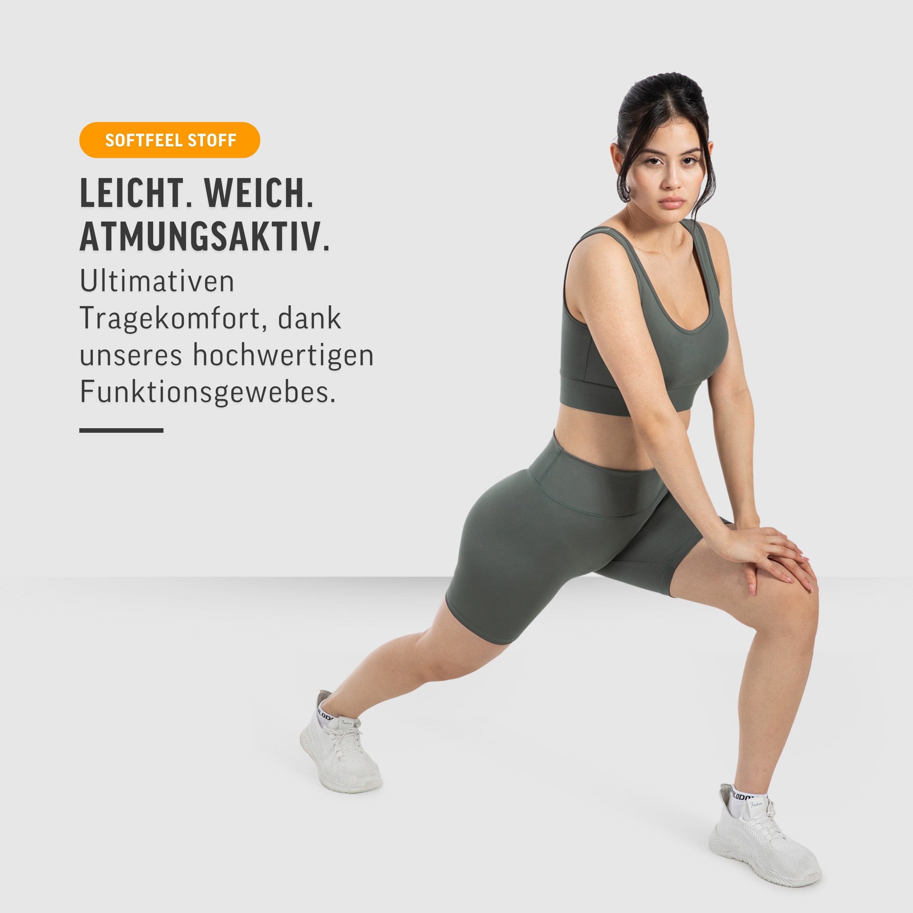 Smilodox Shorts SoftFeel Darbie, High Waist Yogashorts, atmungsaktiv & 4-Wege-Stretch Feuchtigkeitsableitende Radlerhose, schnelltrocknend, Pilates Yoga