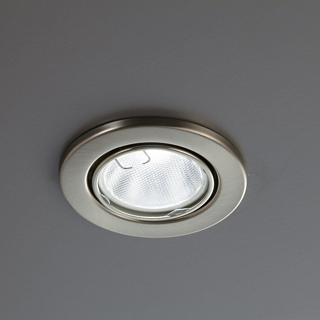 LED B.K.Licht Einbauleuchten, wechselbar, schwenkbar, GU10 matt LED Warmweiß, nickel, LED Einbau-Spots, Einbaustrahler,