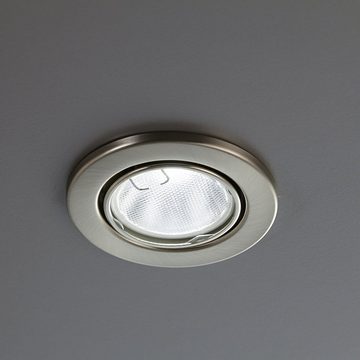 B.K.Licht LED Einbaustrahler, LED wechselbar, Warmweiß, LED Einbauleuchten, schwenkbar, Einbau-Spots, nickel, matt GU10