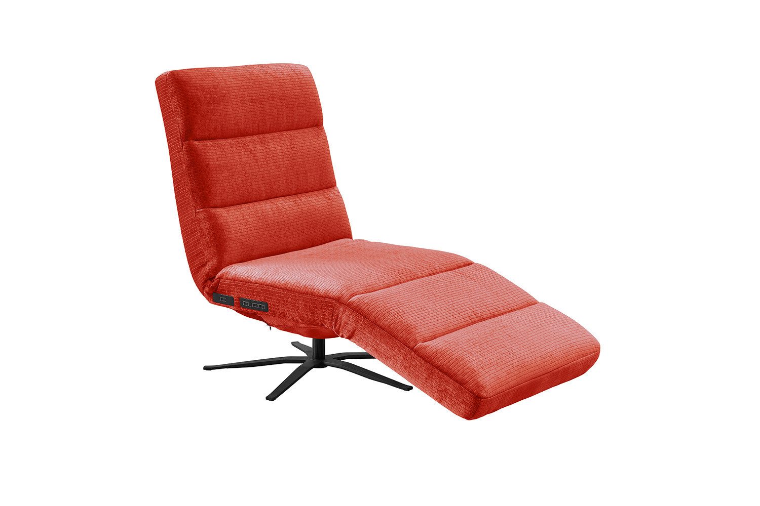 KAWOLA Relaxliege ALINA Cord rot - Motorisch & Bequem - TV Liege, 360° drehbar, motorisch, Komfortpolsterung, Cord Vintage Look
