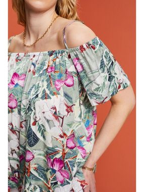 Esprit Collection Kurzarmbluse Schulterfreie Bluse mit Print