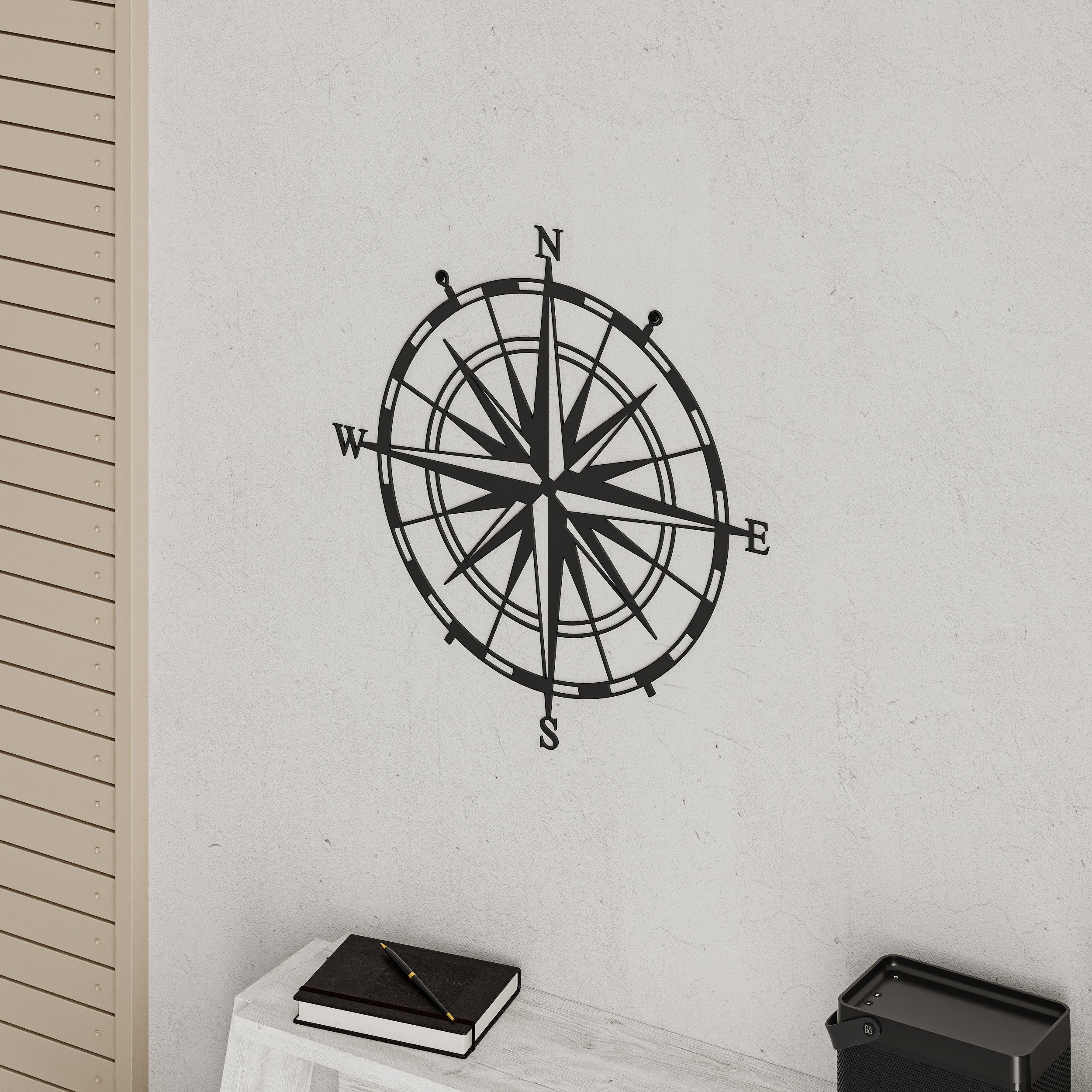 Decortie Wanddekoobjekt Decortie Metall Nr:23 COMPASS 45 x 45 x 1.5, Wanddekoration aus Metall