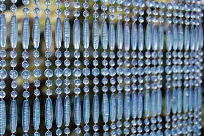 Türvorhang CASA FREJUS 3 Perlenvorhang hellblau, La Tenda, Ösen, transparent, 90 x 210 cm, Perlen - Länge individuell kürzbar