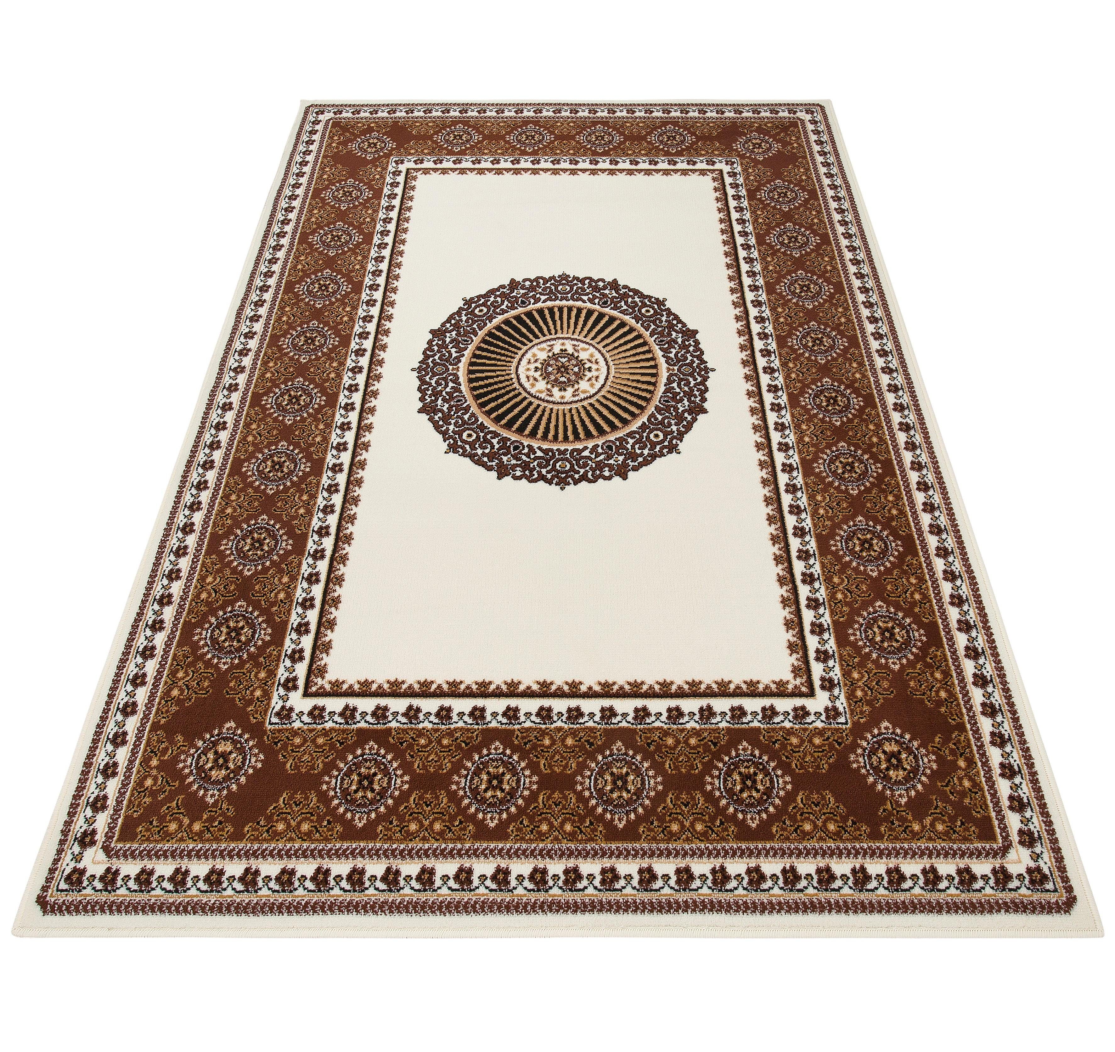 Teppich Shari, Home affaire, rechteckig, Höhe: 7 mm, Orient-Optik, mit Bordüre, Teppich, Kurzflor, Weich, Pflegeleicht beige