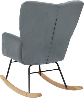 INOSIGN Schaukelsessel Anika (1-St), Sitz und Rücken gepolstert, Beine aus Metall und Holz, Sitzhöhe 48 cm
