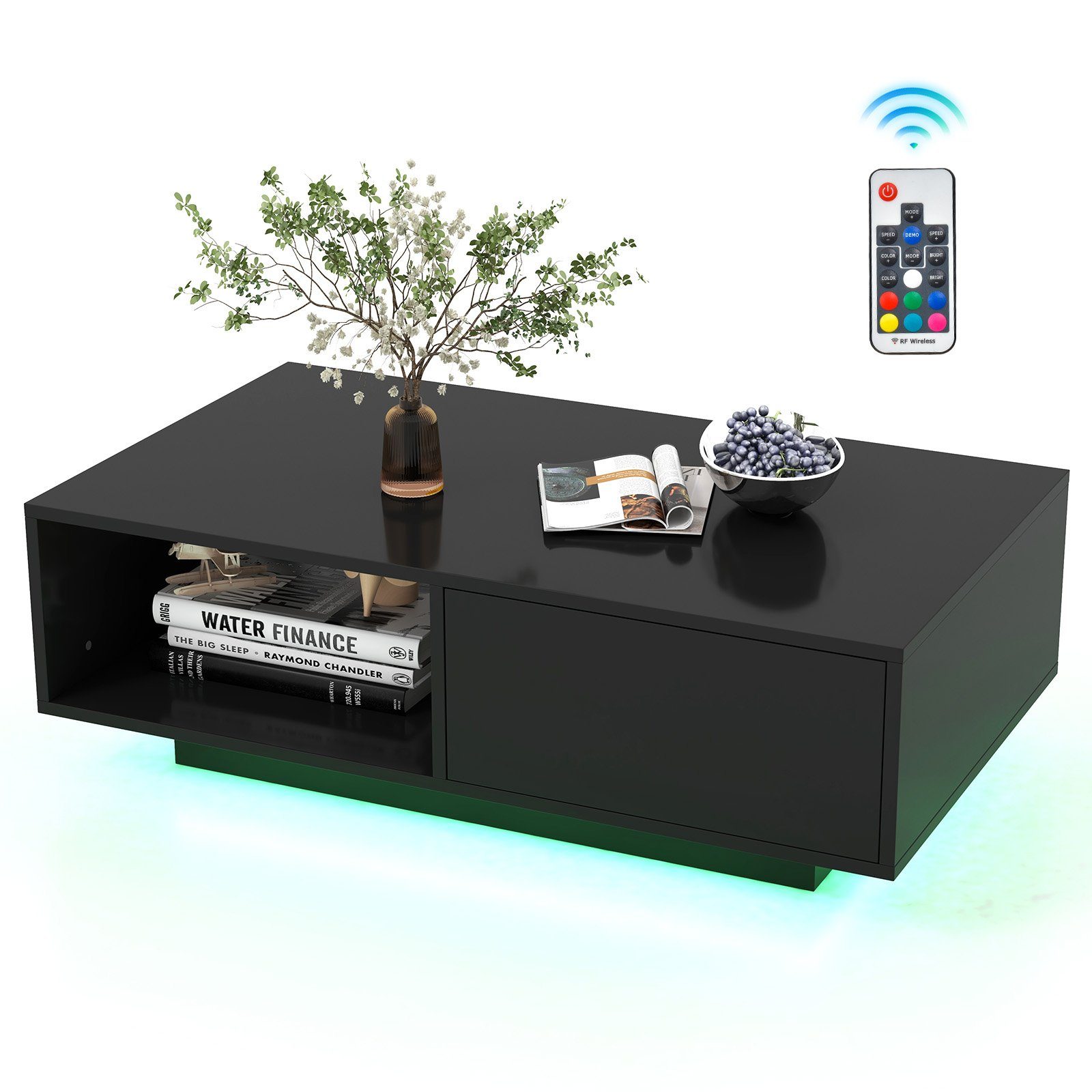 COSTWAY Couchtisch, mit 20 Farben LED-Beleuchtung, günstig online kaufen