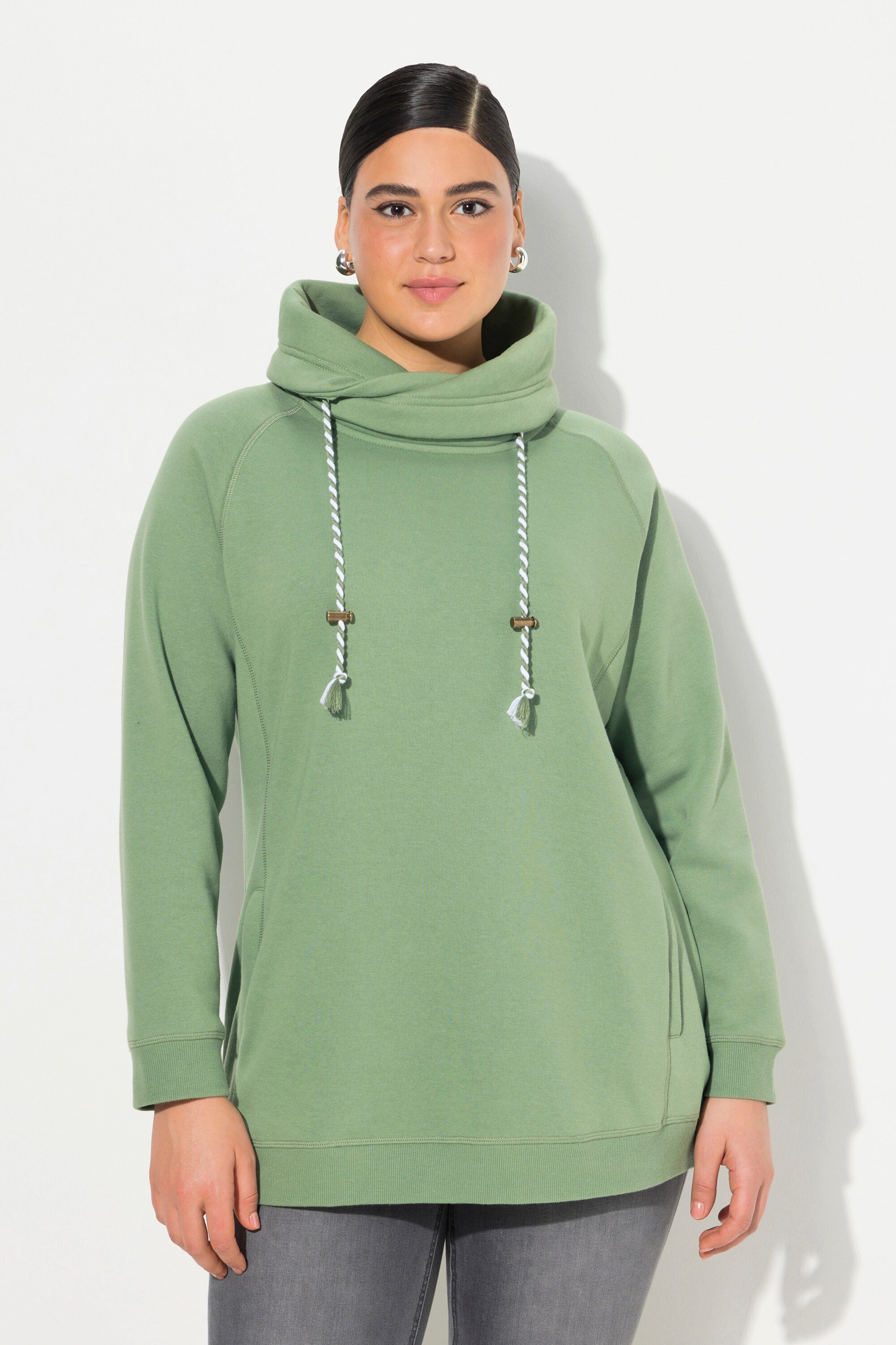Ulla Popken Sweatshirt Sweatshirt weiter Stehkragen günstig online kaufen