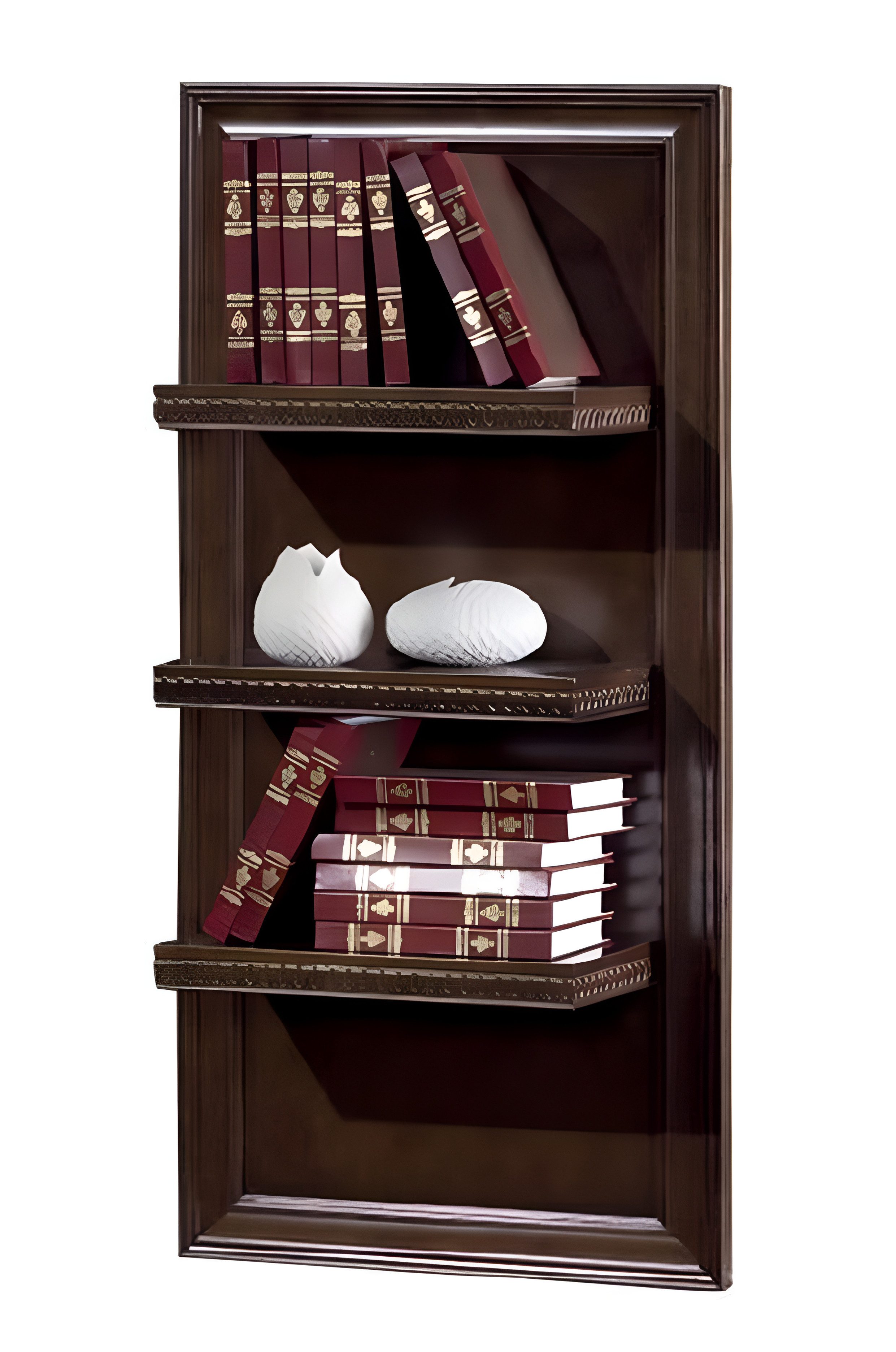 Xlmoebel Wandregal Riesiges Massivholz-Bücherregal für das Wohnzimmer, 131cm hoch, Hergestellt in Europa