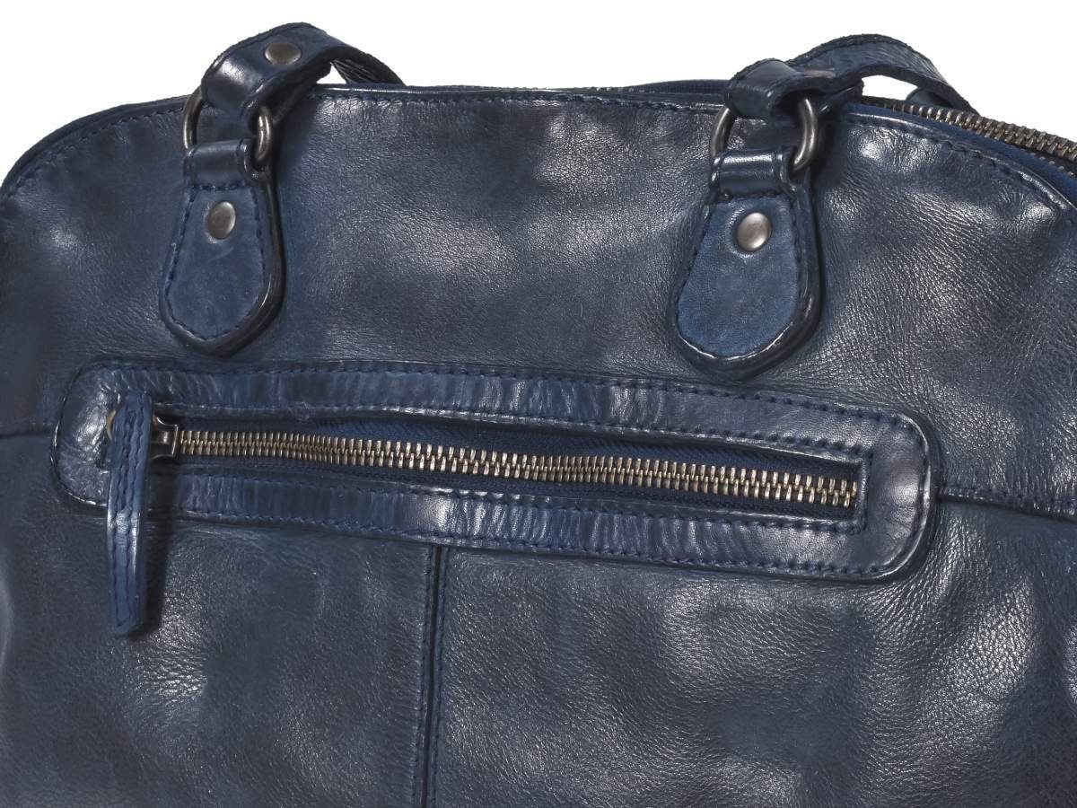 Leder Schultertasche, Fächern, Handtasche 2 in Design blue getrennten blau Lieke, mit Bear Umhängetasche