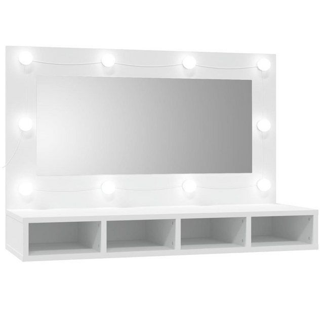 vidaXL Badezimmerspiegelschrank Spiegelschrank mit LED Weiß 90×31,5×62 cm