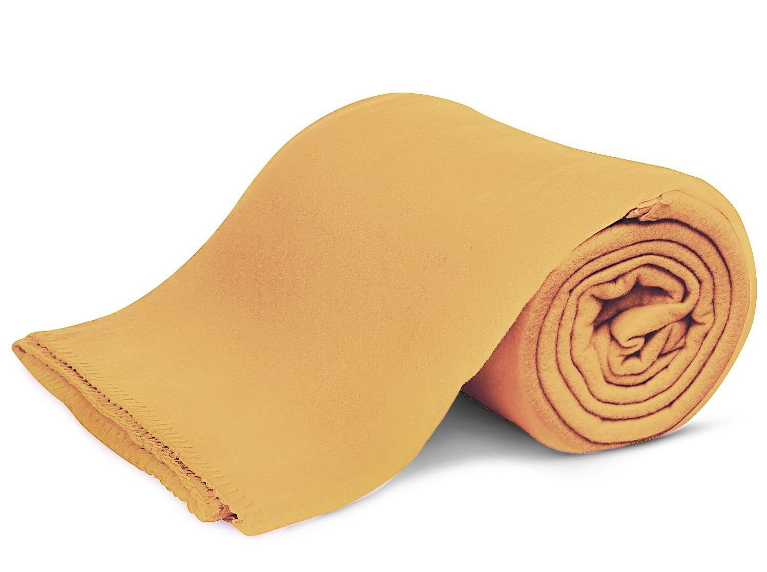 Wohndecke Polar-Fleece mit Antipilling, ca. 420g, 130x160 cm, KiGATEX, Ziersticheinfassung