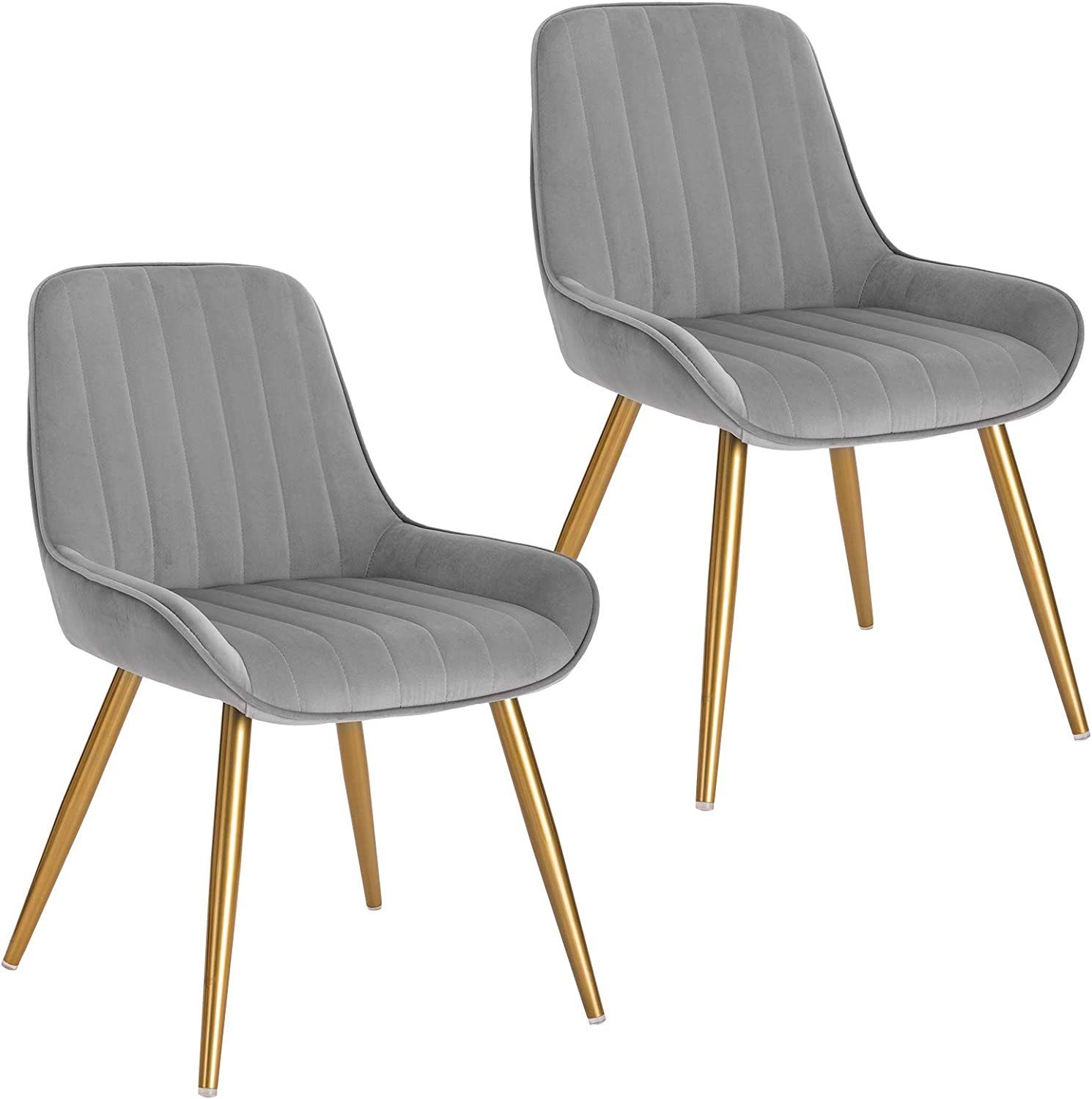 EUGAD Esszimmerstuhl (2 St), Retro, Sitzfläche aus Samt, mit Metallbeine günstig online kaufen