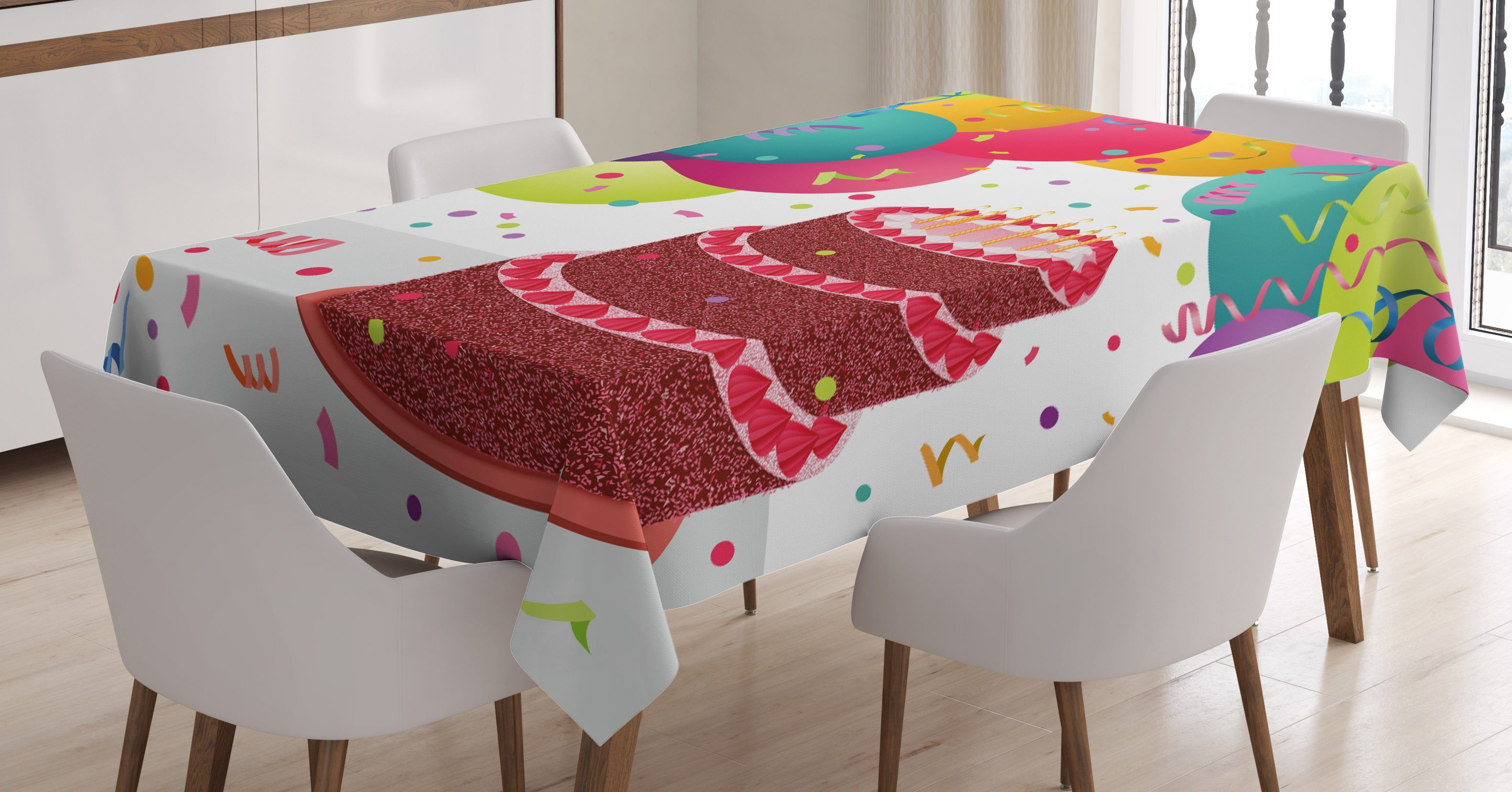 Abakuhaus Tischdecke Farbfest Waschbar Für den Außen Bereich geeignet Klare Farben, Spaß Geburtstagstorte Feiern