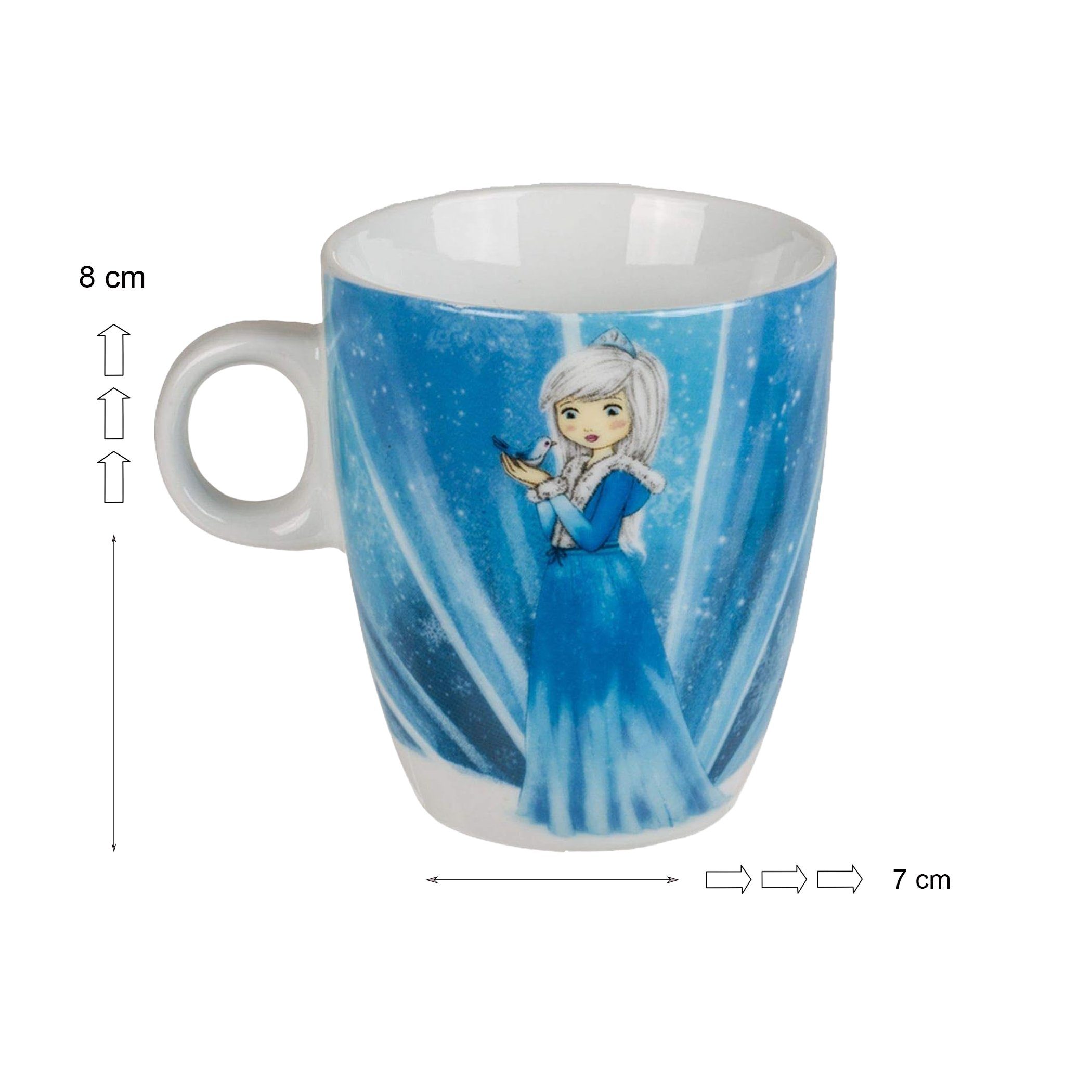 Haus und Deko Geschirr-Set Tasse Becher Eisprinzessin Trinkbecher Kindertasse mit Motiv Milch (1-tlg), Keramik