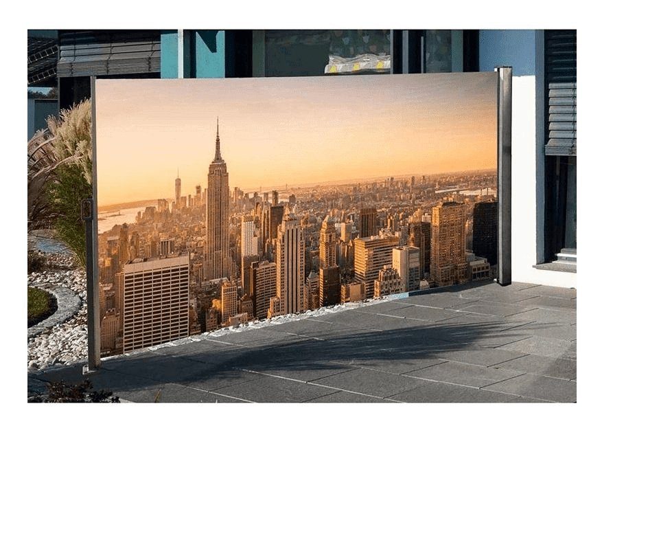 Jürgen Westerholt GmbH Seitenmarkise Seitenmarkise mit Fotodruck 160x300  cm, Sichtschutz Skyline