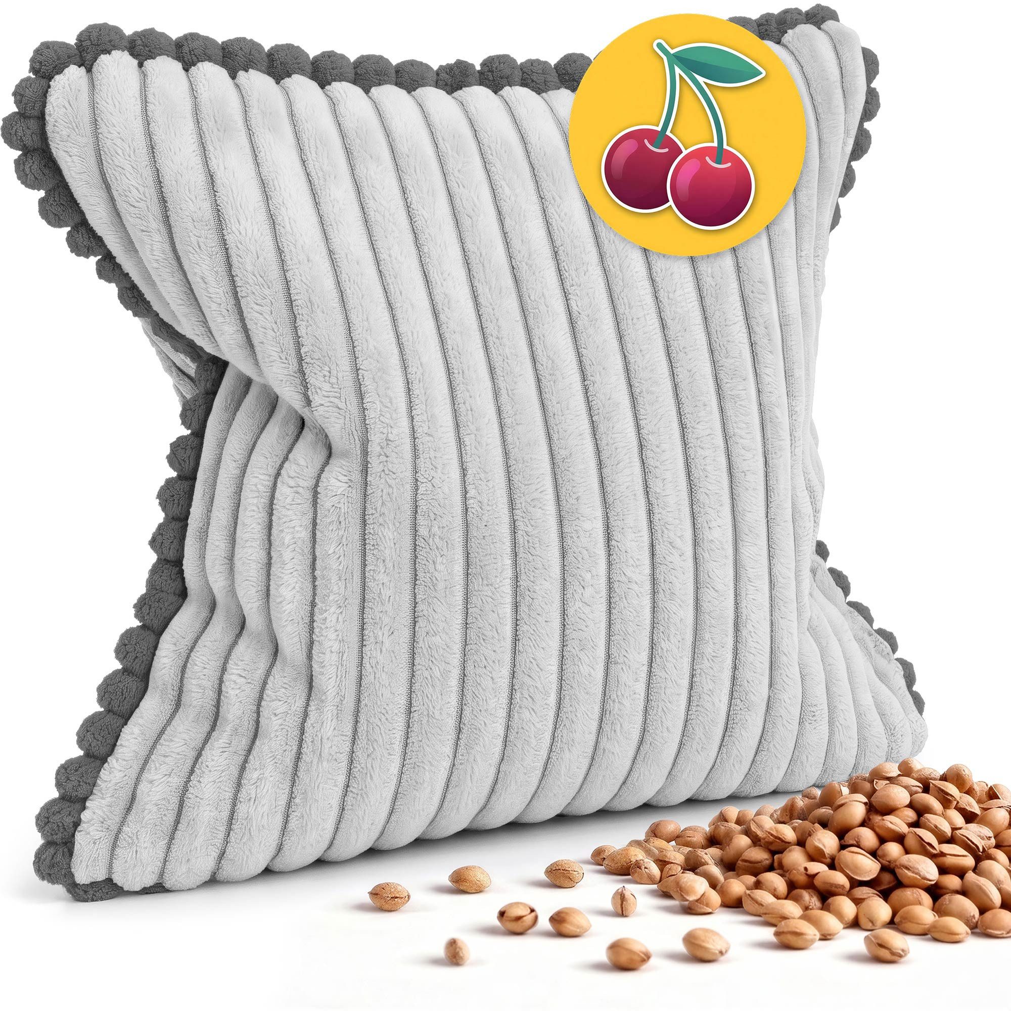 Amilian Kirschkernkissen 22x22 cm für Wärme und Kälte, extra reichlich gefüllt: 800 g, 1-tlg., Wärme- und Kältekissen, mikrowellengeeignet, gefriergeeignet, 100 % Kirschkerne