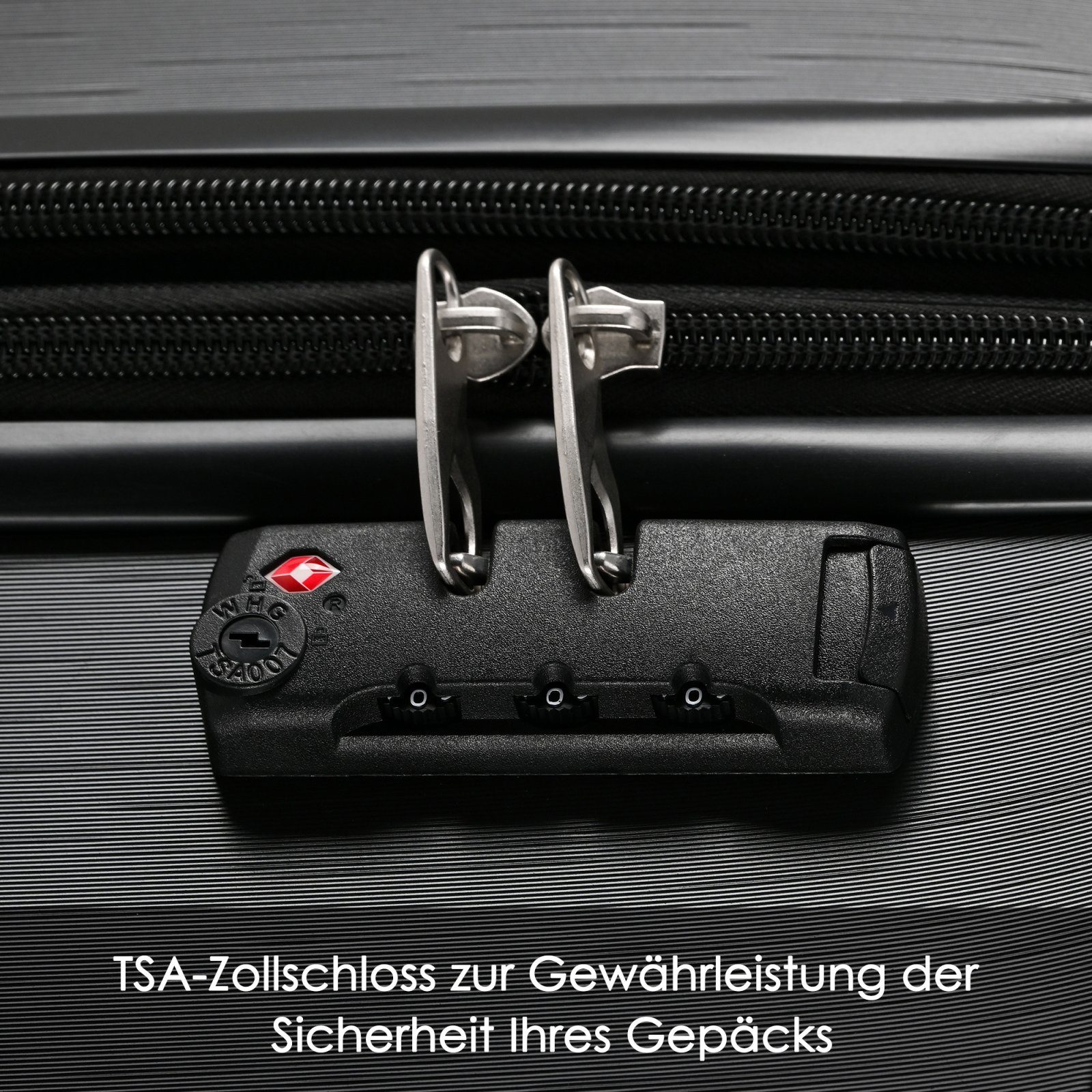 TSA ZollschlossABS-Material (3 tlg)Koffer schwarz Kofferset SEEZSSA Trolleymit