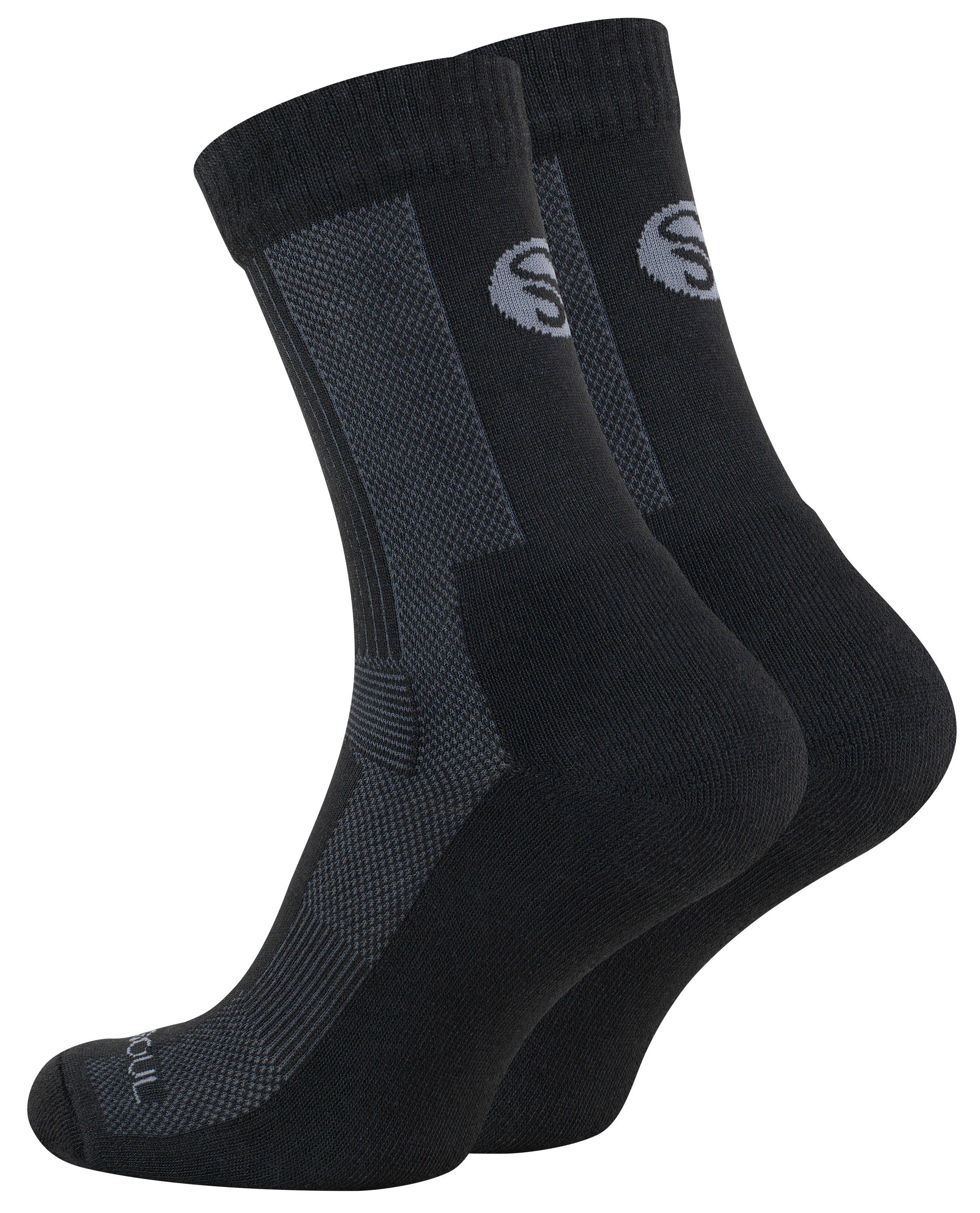 Unisex Schwarz Funktionssocken Outdoor Soul® oder 3 Merino (1-Paar) Stark Trekking Socken, 1 Paar