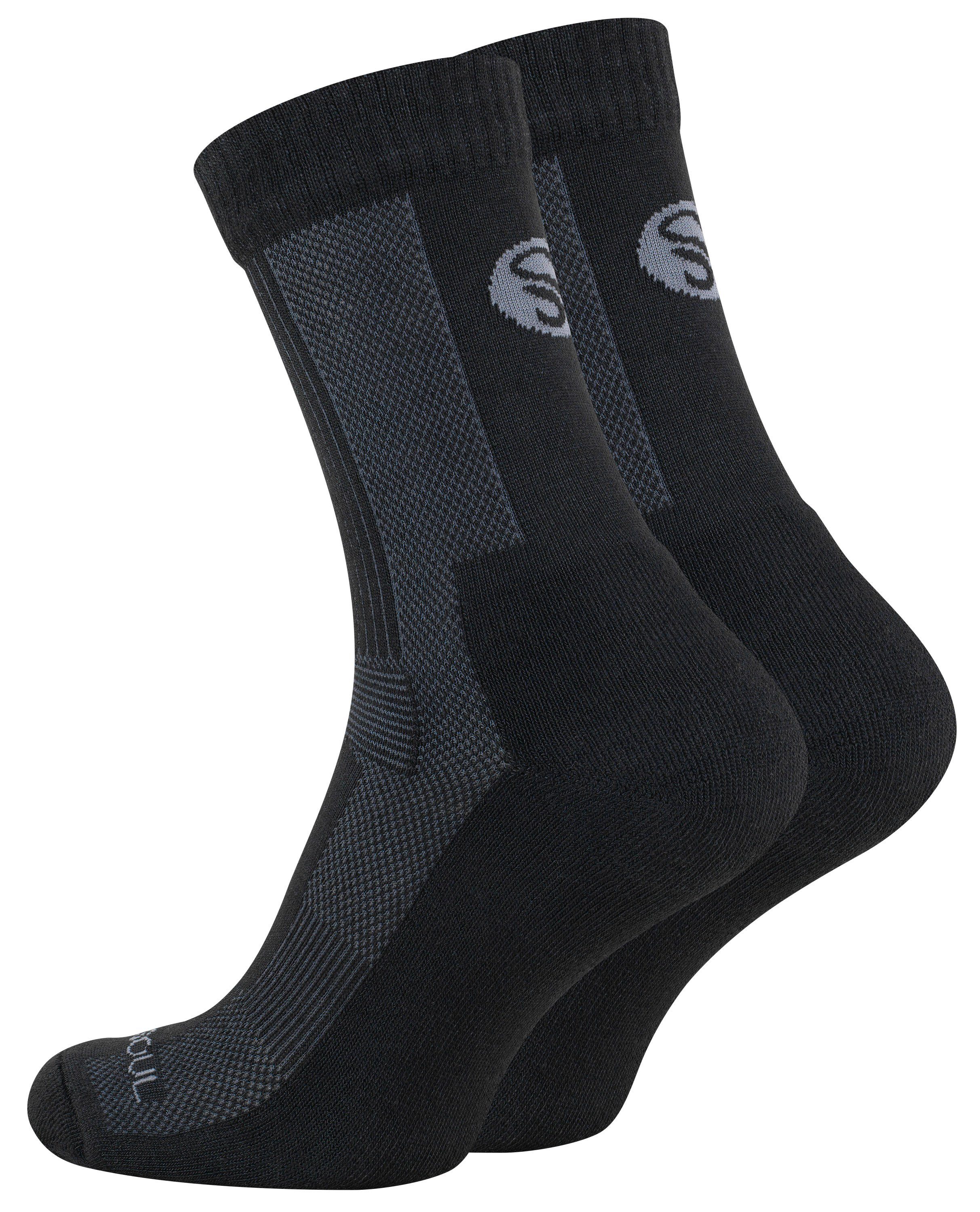 1 Unisex Paar oder Trekking (1-Paar) Socken, Stark Schwarz Outdoor Soul® Merino Funktionssocken 3