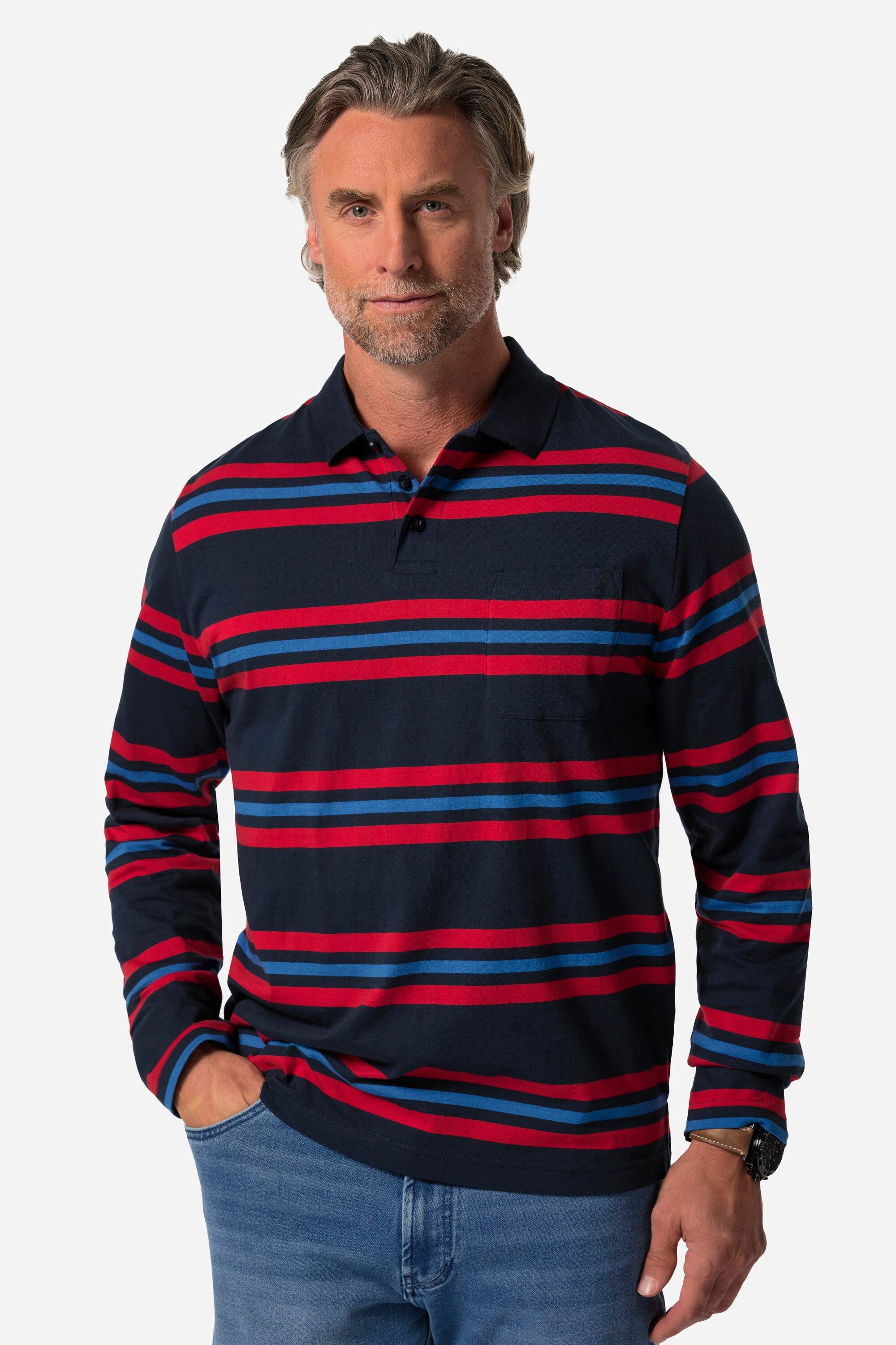 Poloshirt Poloshirt Langarm Ringel