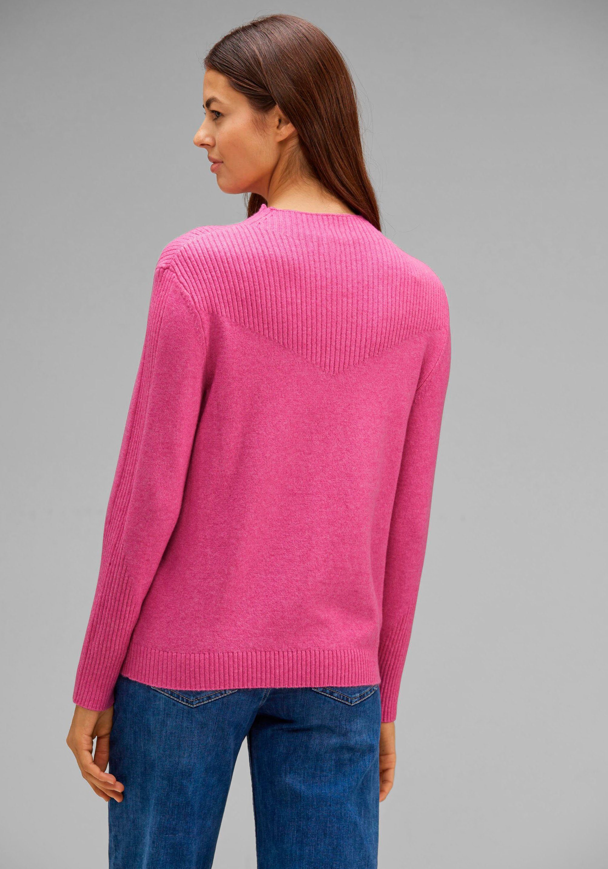 Strickmuster pink ONE mit melange Strickpullover STREET