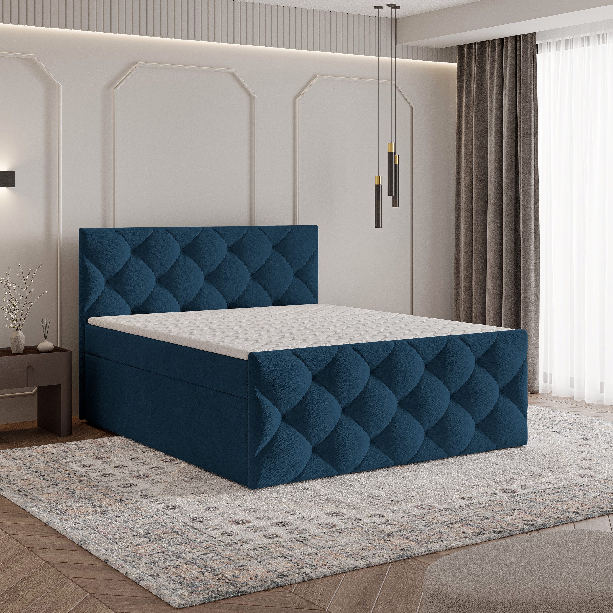 Masseno Boxbett ROVARI 180x200 cm mit Bonell Matratze und Topper