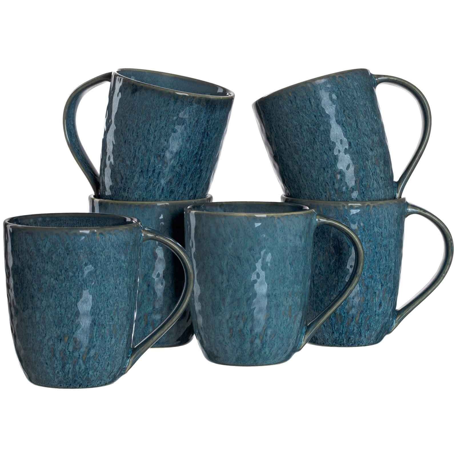 LEONARDO Becher Matera Kaffeebecher 430 ml 6er Set, Keramik, Größen: ø 9,3  cm / ↔ 12,8 cm / ↕ 11 cm / 330 ml (430 ml randvoll)