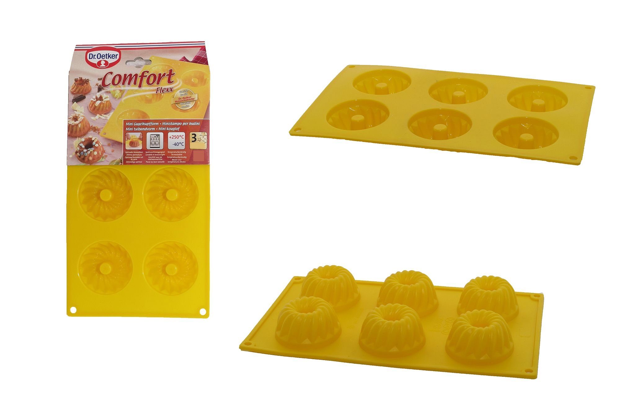 Dr. Oetker Küchenhelfer Silikonform Dr. Oetker Silikon 6er Mini Gugelhupfform Formidabel Gelb Muffin Back