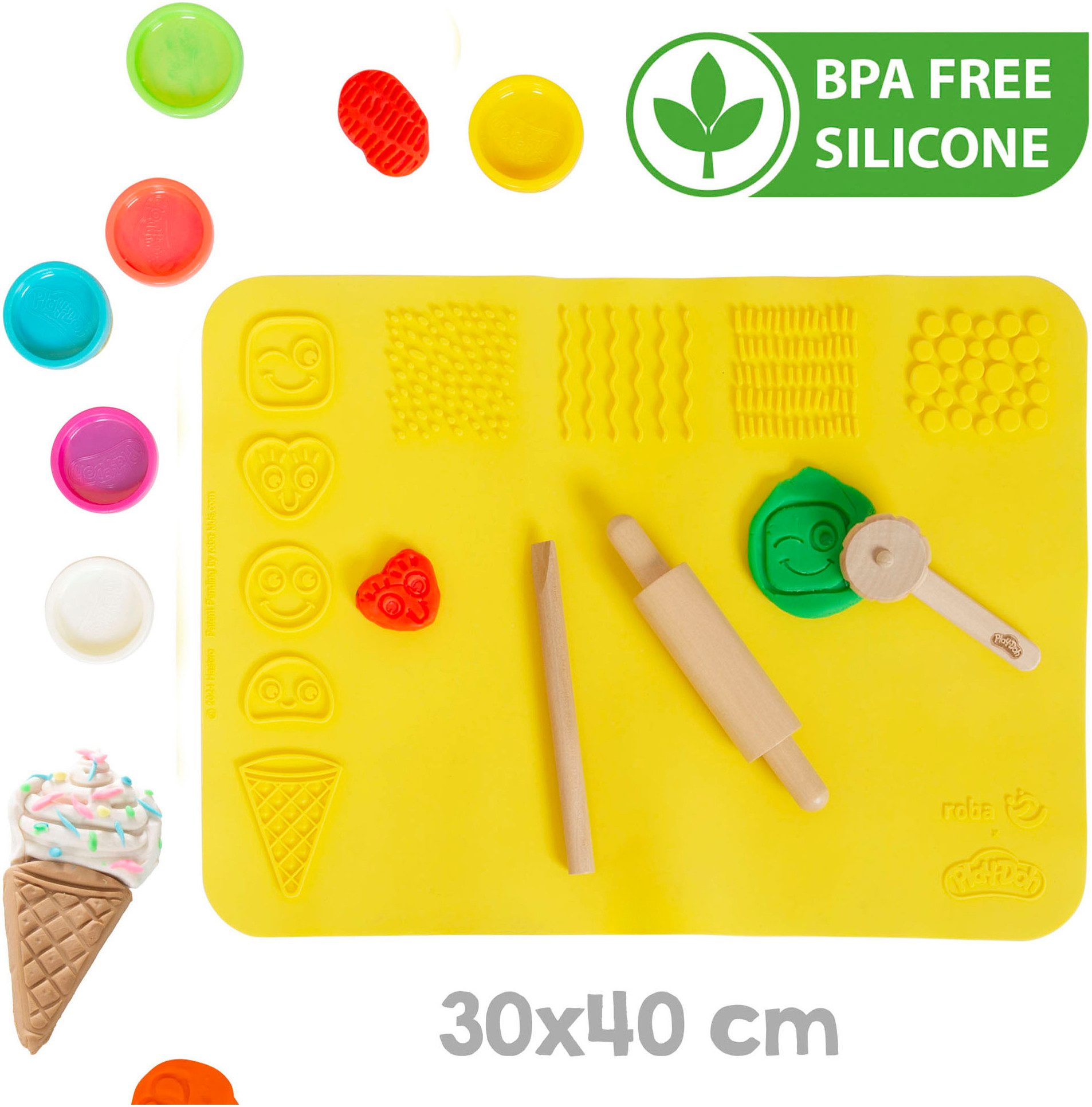 roba® Outdoor-Spielküche Play-Doh Holz, inkl. Knete, 3D-Kreativmatte; FSC® - schützt Wald
