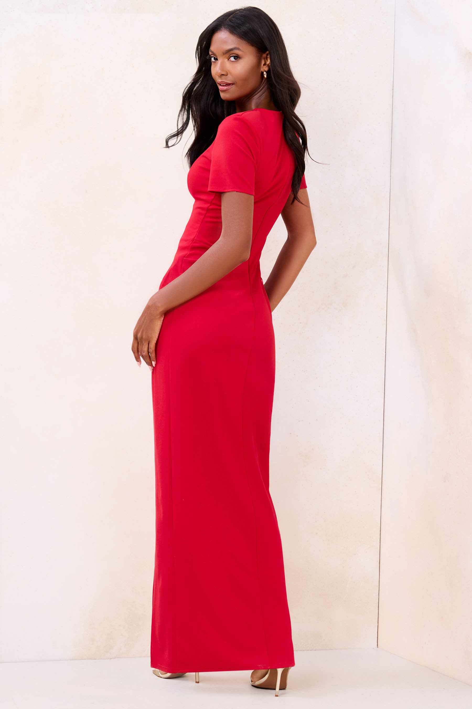 LIPSY Maxikleid Lipsy Maxikleid mit gerafftem Rockteil, Regular (1-tlg)