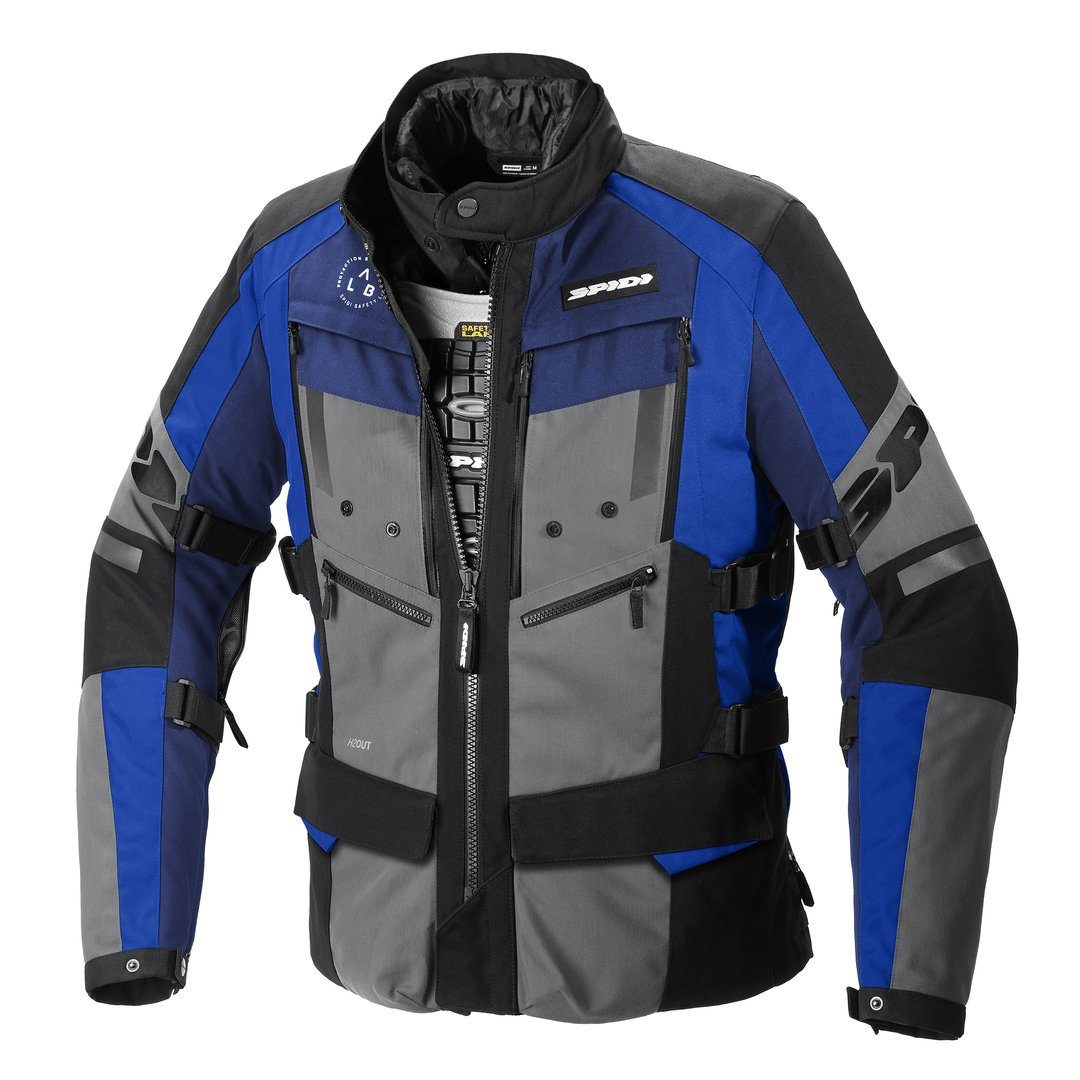 SpiDi Motorradjacke 4 Season Evo H2Out Motorrad Textiljacke Wasserdicht Atmungsaktiv winddicht protektoren herausnehmbares wasse