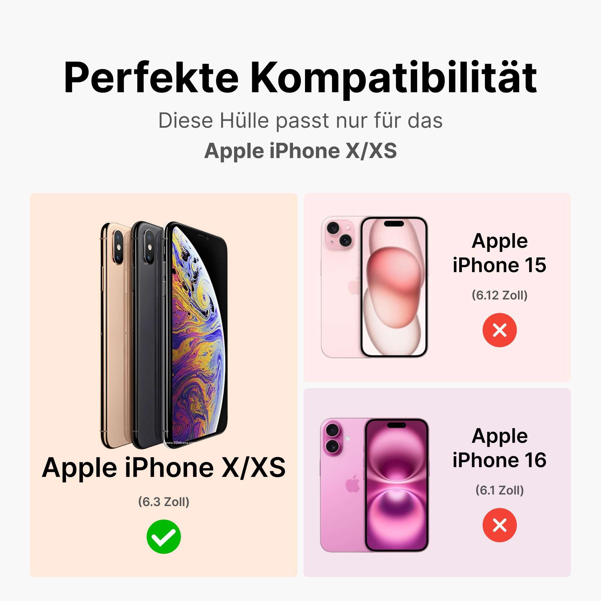 betterfon Handyhülle Leder Hülle für iPhone - Wallet Case Klapphülle, Wallet Case mit Magnetverschluss, Kartenfächern & Innenhülle