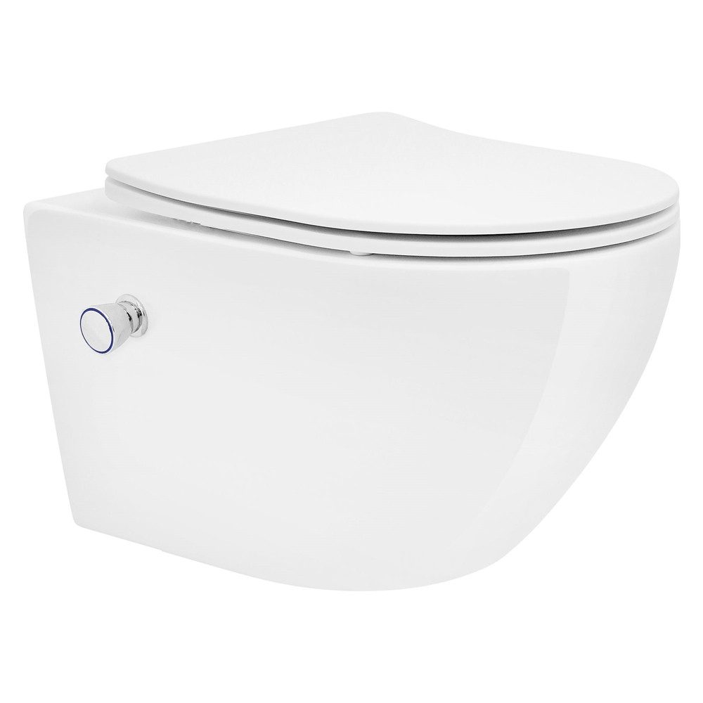 LuxeBath Tiefspül-WC Spülrandloses Hänge WC Keramik mit WC-Sitz abnehmbar S günstig online kaufen