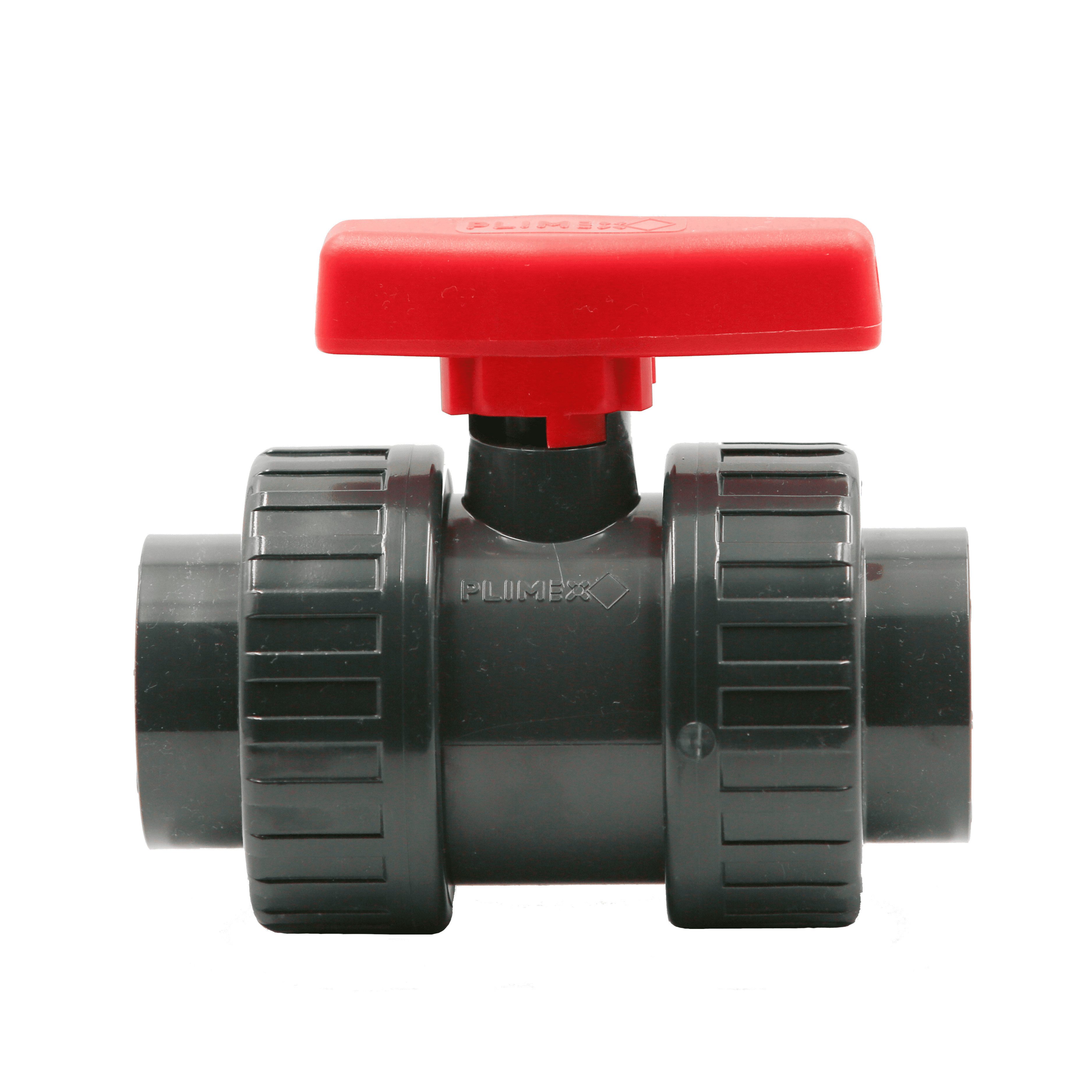 HAF Rohrverbinder 1-10x PVC 2 Wege Kugelhahn Absperrhahn 50mm Roter Griff PN16 Pool, Max. Arbeitsdruck 16 bar bei 20 C°