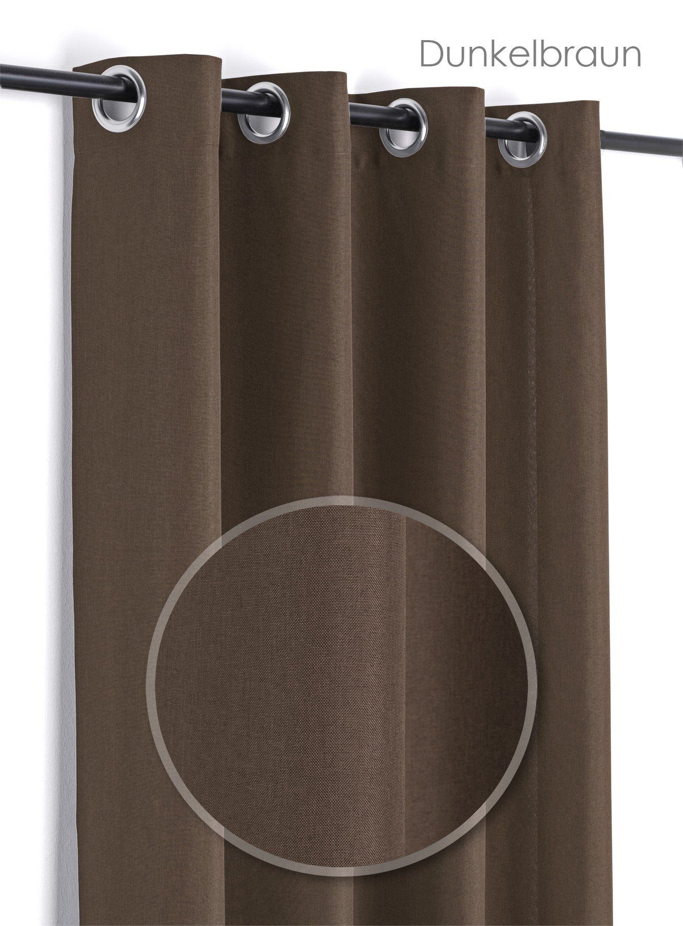 Vorhang Leinen Optik Brilliant Ösenvorhang, Gardine mit Ösen 140x245 cm