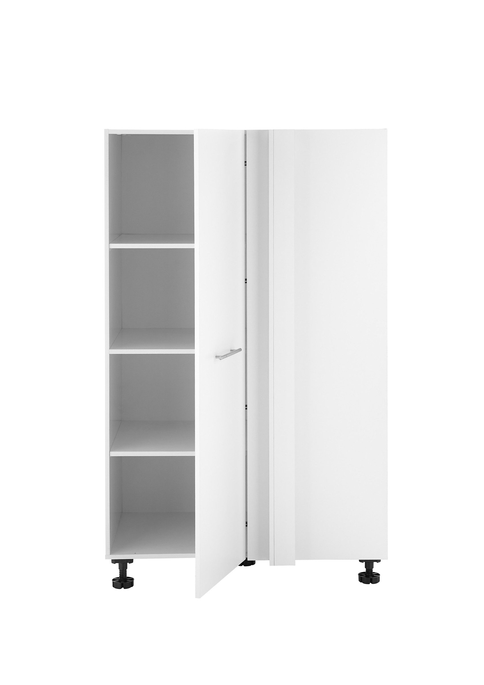 freiraum Eckschrank LAUNDREEZY in weiß, Holzwerkstoff - 100x162x68cm (BxHxT)