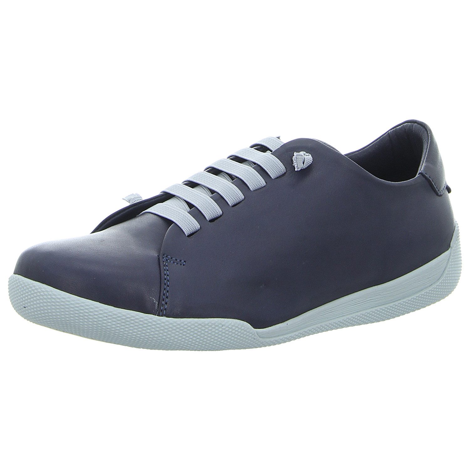 Andrea Conti Damen-Sneaker High Top, Blau, Aus Weichem Leder Mit Reißverschluss & Schnürung, Gr. 40