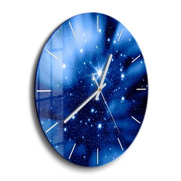 DEQORI Wanduhr 'Ausschnitt Sternenhimmel' (Glas Glasuhr modern Wand Uhr Design Küchenuhr)