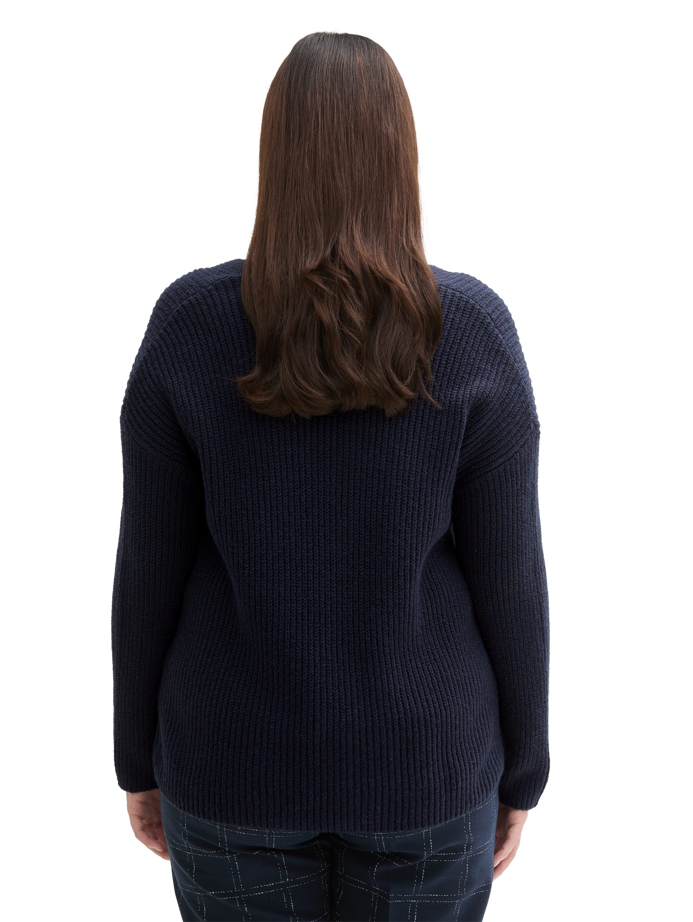 TOM TAILOR PLUS Strickpullover mit Rippstruktur günstig online kaufen