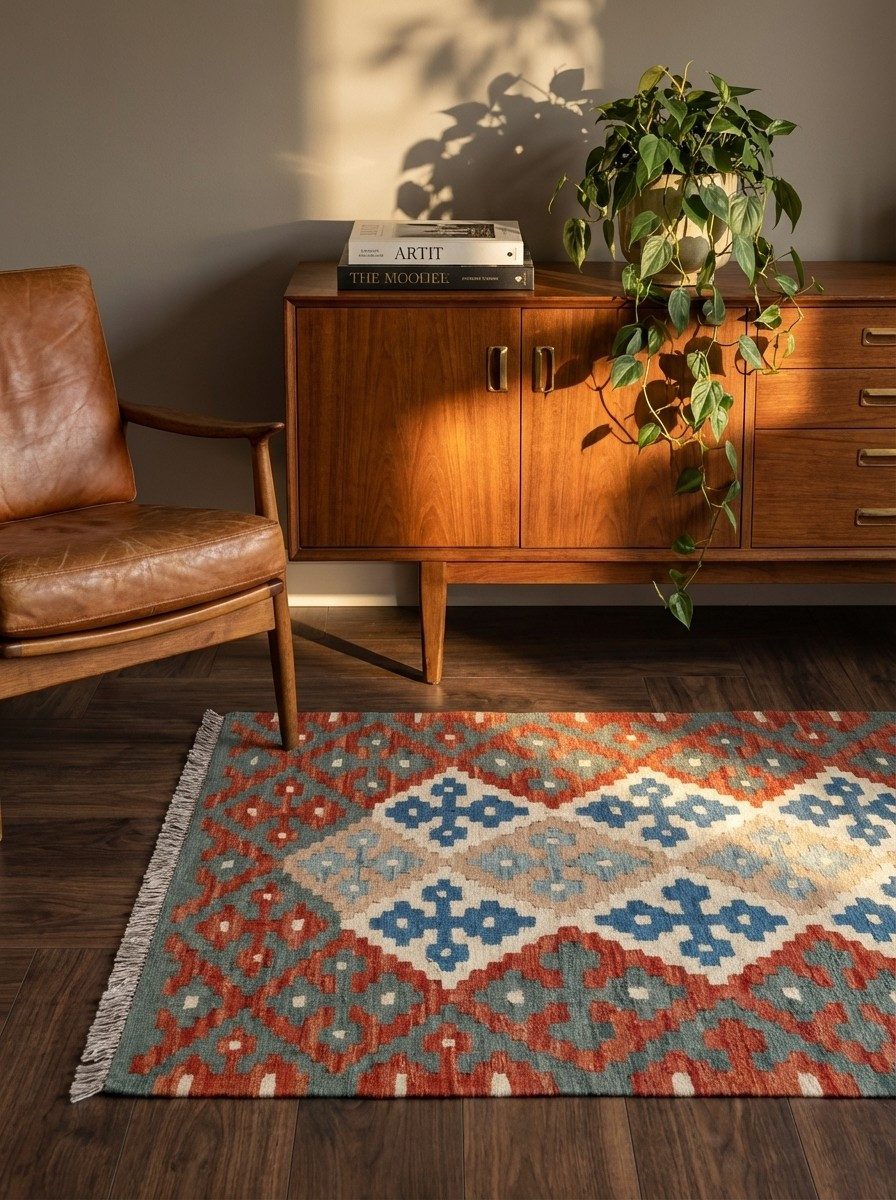 Looma Teppich Kelim Gashgai 123x87cm, rechteckig, Höhe: 5 mm, Gashgai, Schurwolle, Unikat