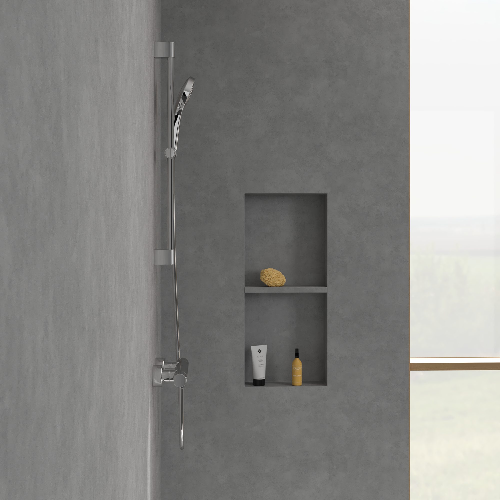 Villeroy & Boch Duscharmatur Aufputz-Thermostat Universal Taps & Fittings (mit Verbrühschutz, Sicherheitssperre bei 38) leiser Wasserfluss, inkl. Befestigungskit, Chrom