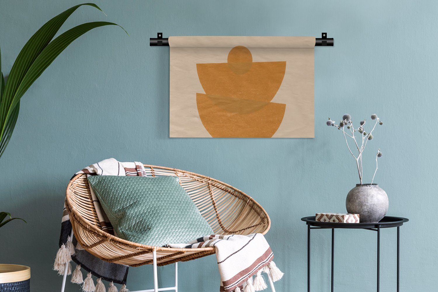 MuchoWow Wanddekoobjekt Geometrie - Wandbehang, Formen - für Schlafzimmer, Pastell, Wanddeko Kleid, Gelb Kinderzimmer Wohnzimmer, 