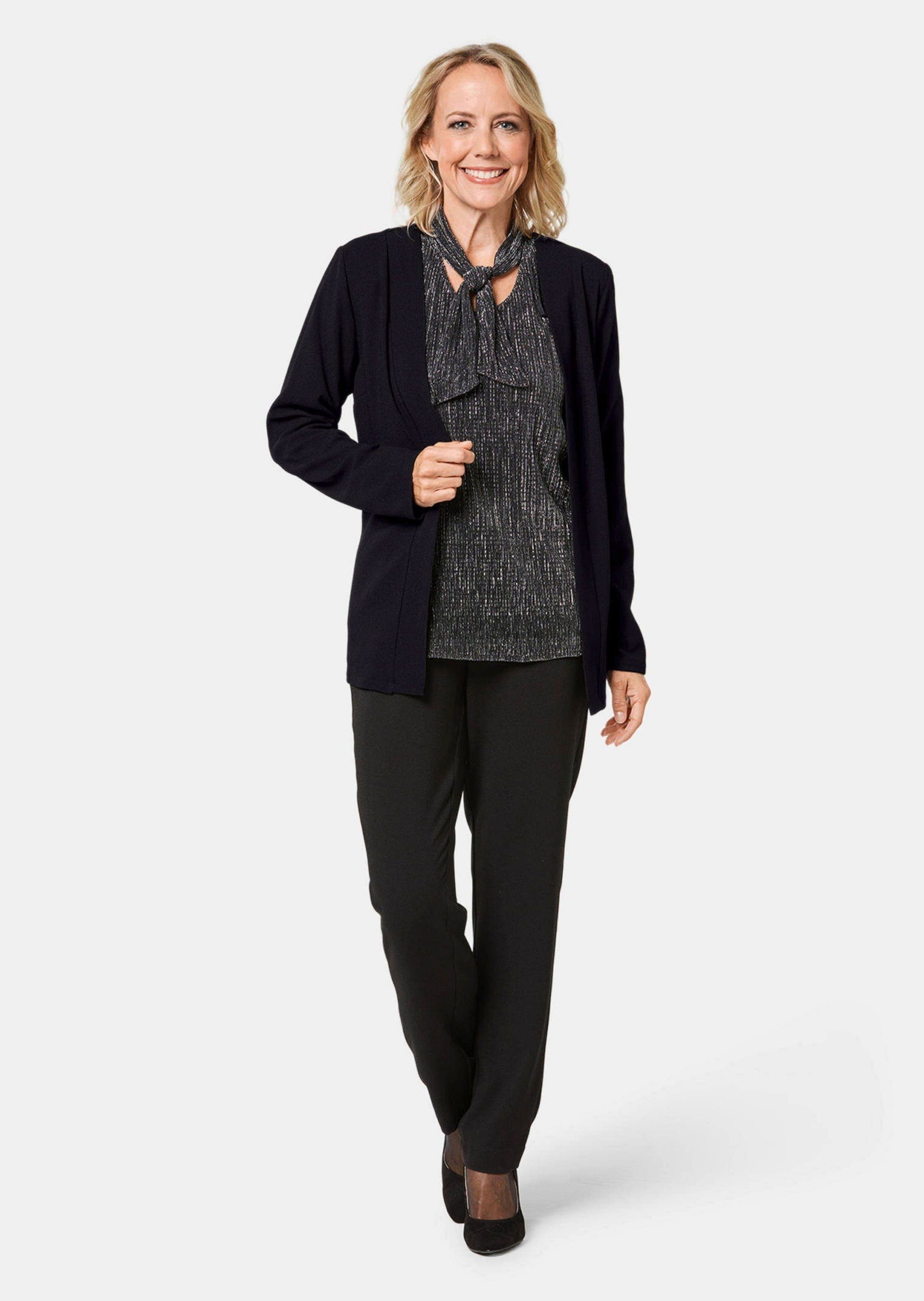 GOLDNER Longblazer Schicke Crêpe-Longjacke günstig online kaufen