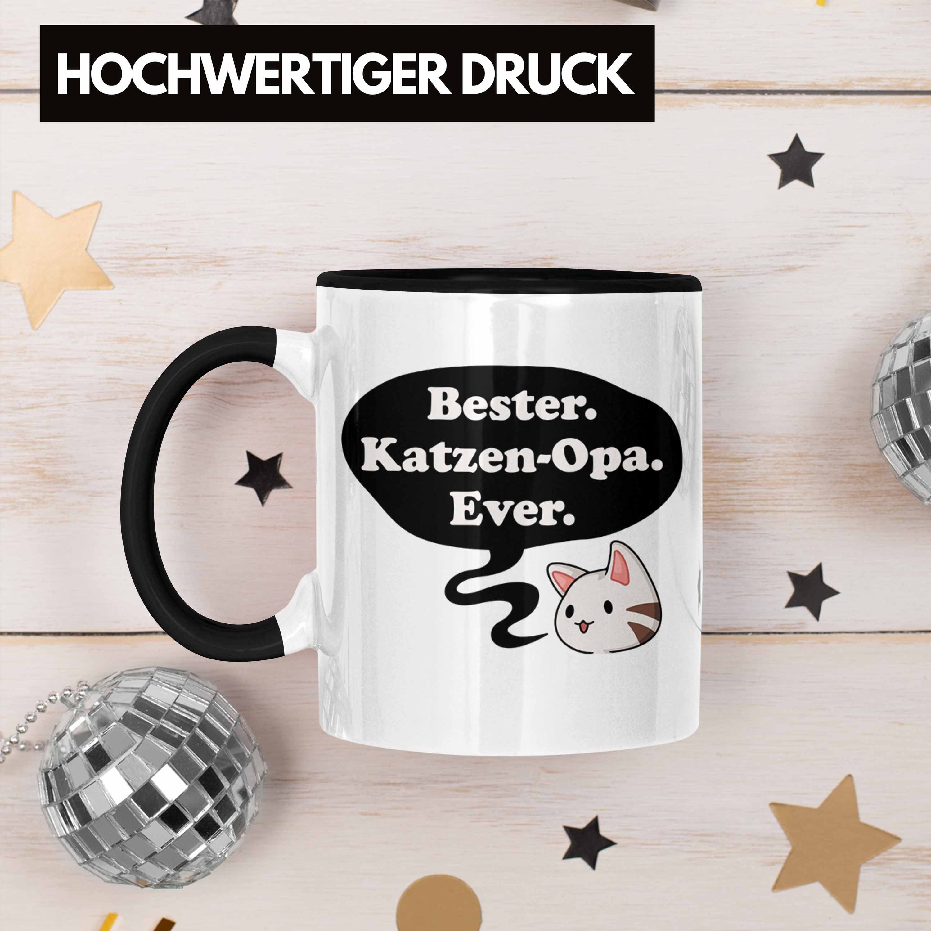 Geburtstag Geschenke Trendation Schwarz Tasse Großvater Opa - Lustige Spruch mit Opa für Trendation Kaffeetasse Katzen Katzenbesitzer Vatertag Tasse