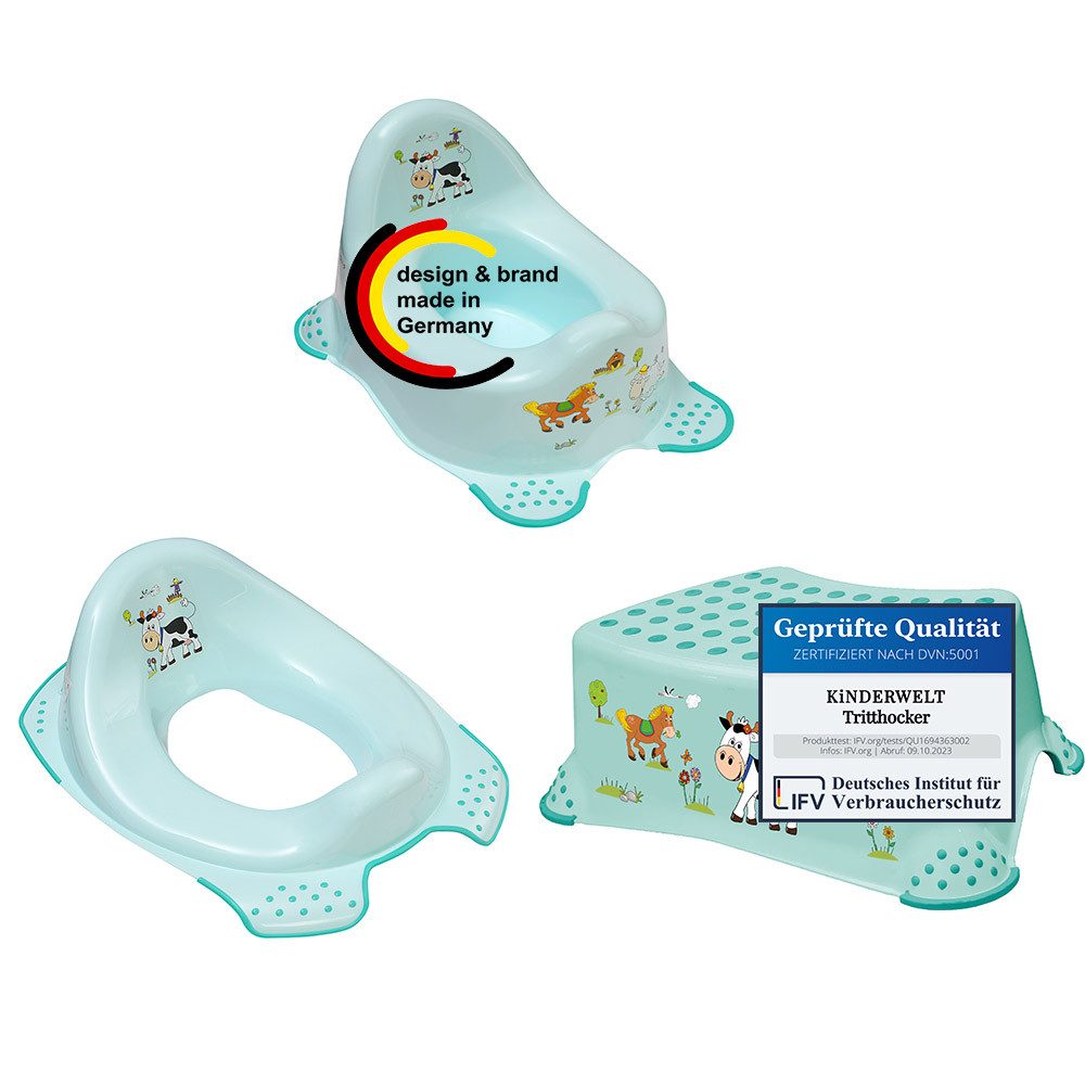 KiNDERWELT Tritthocker 3er Set Funny Farm Topf, WC Aufsatz + Tritthocker (3 günstig online kaufen