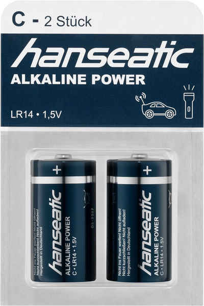 Hanseatic »2 Stck Baby C Batterien Alkaline LR14« Batterie, LR14 (1,5 V, 2 St), bis zu 5 Jahren Lagerfähigkeit